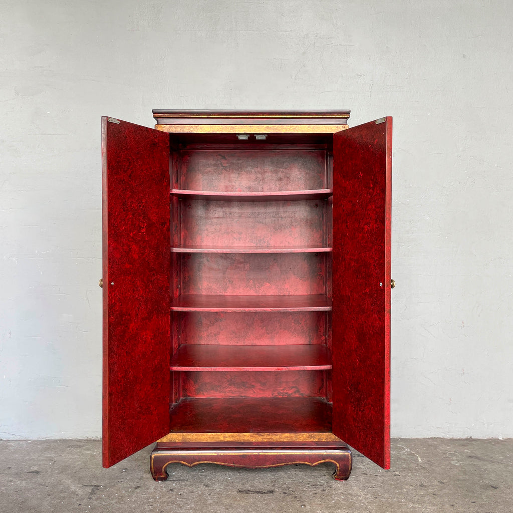 Red & Gold Dragon Motif Side Cabinet