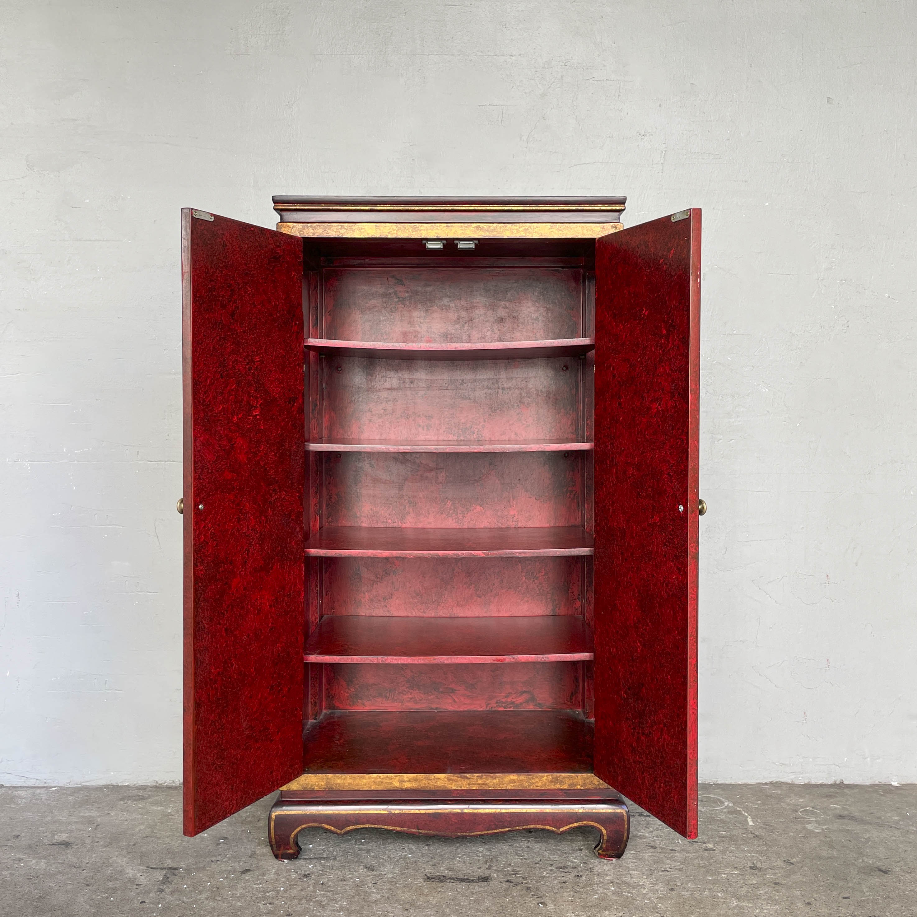 Red & Gold Dragon Motif Side Cabinet