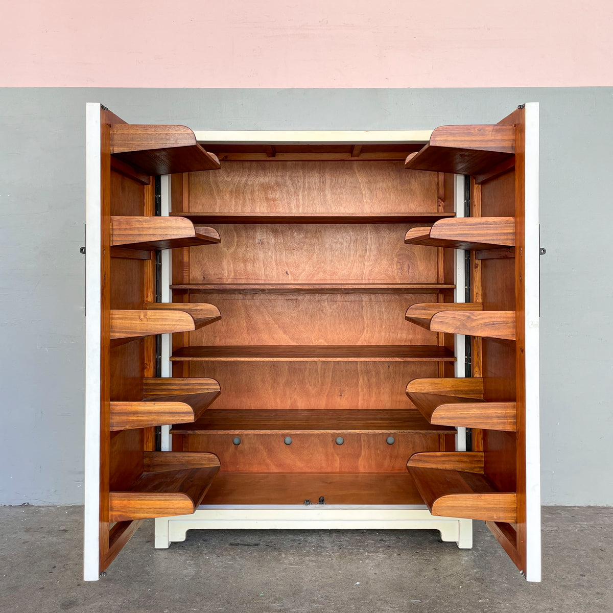 Off-White Elm Double-Door Storage Cabinet
