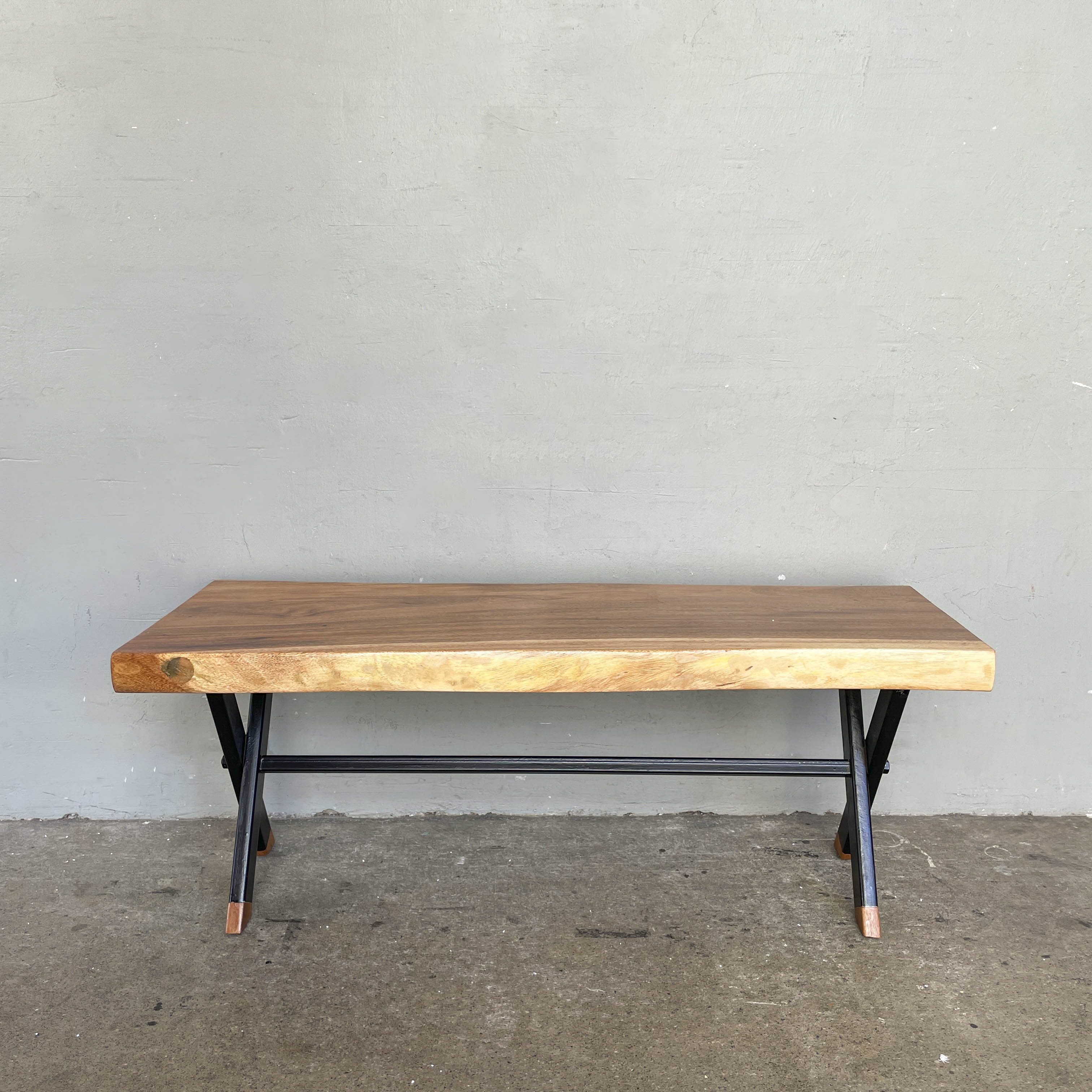 Upcycled Suar Slab Bench (X-Legs 2.0)