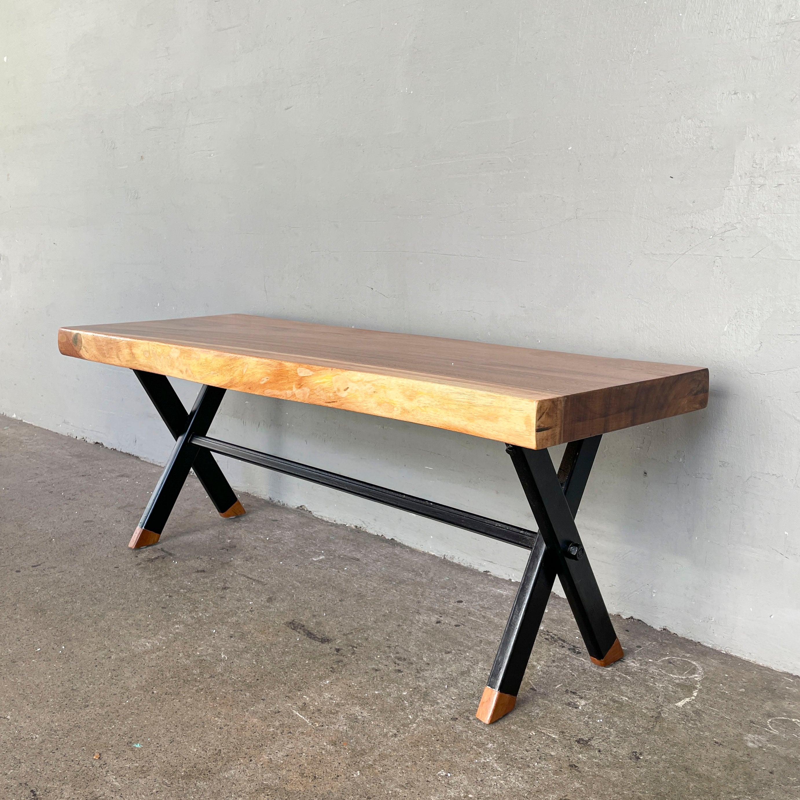 Upcycled Suar Slab Bench (X-Legs 2.0)