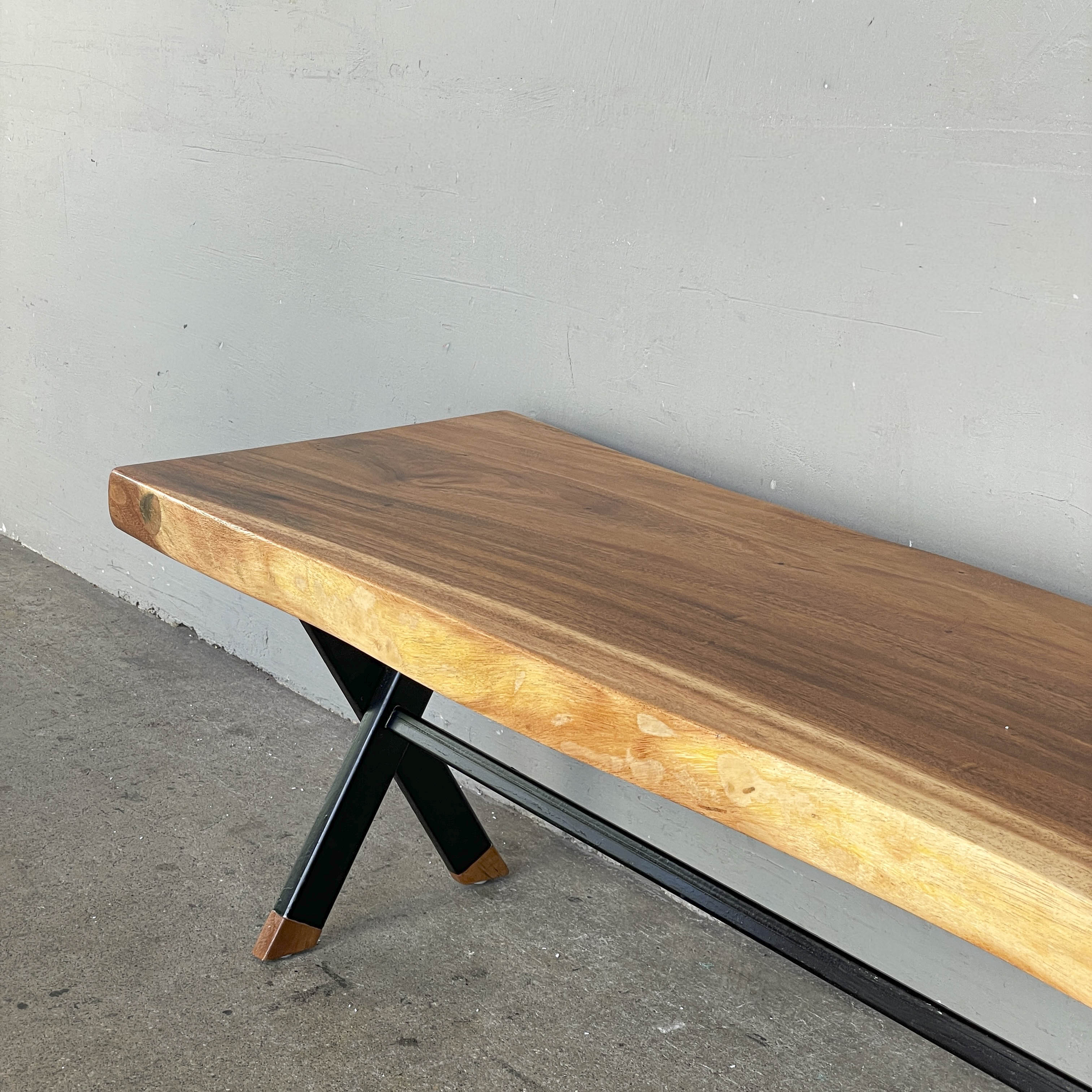 Upcycled Suar Slab Bench (X-Legs 2.0)