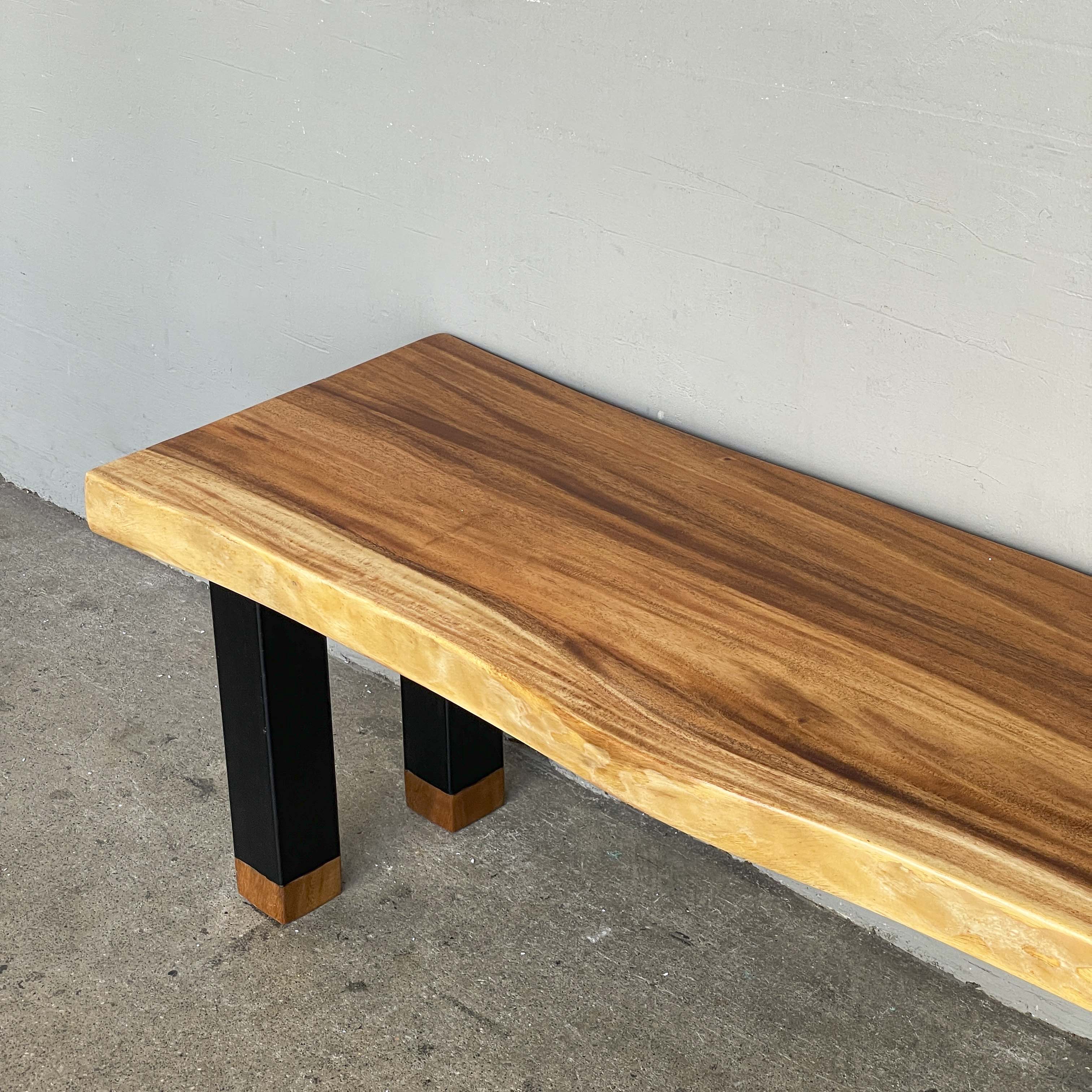 Upcycled Suar Slab Bench (Straight Legs 2.0)