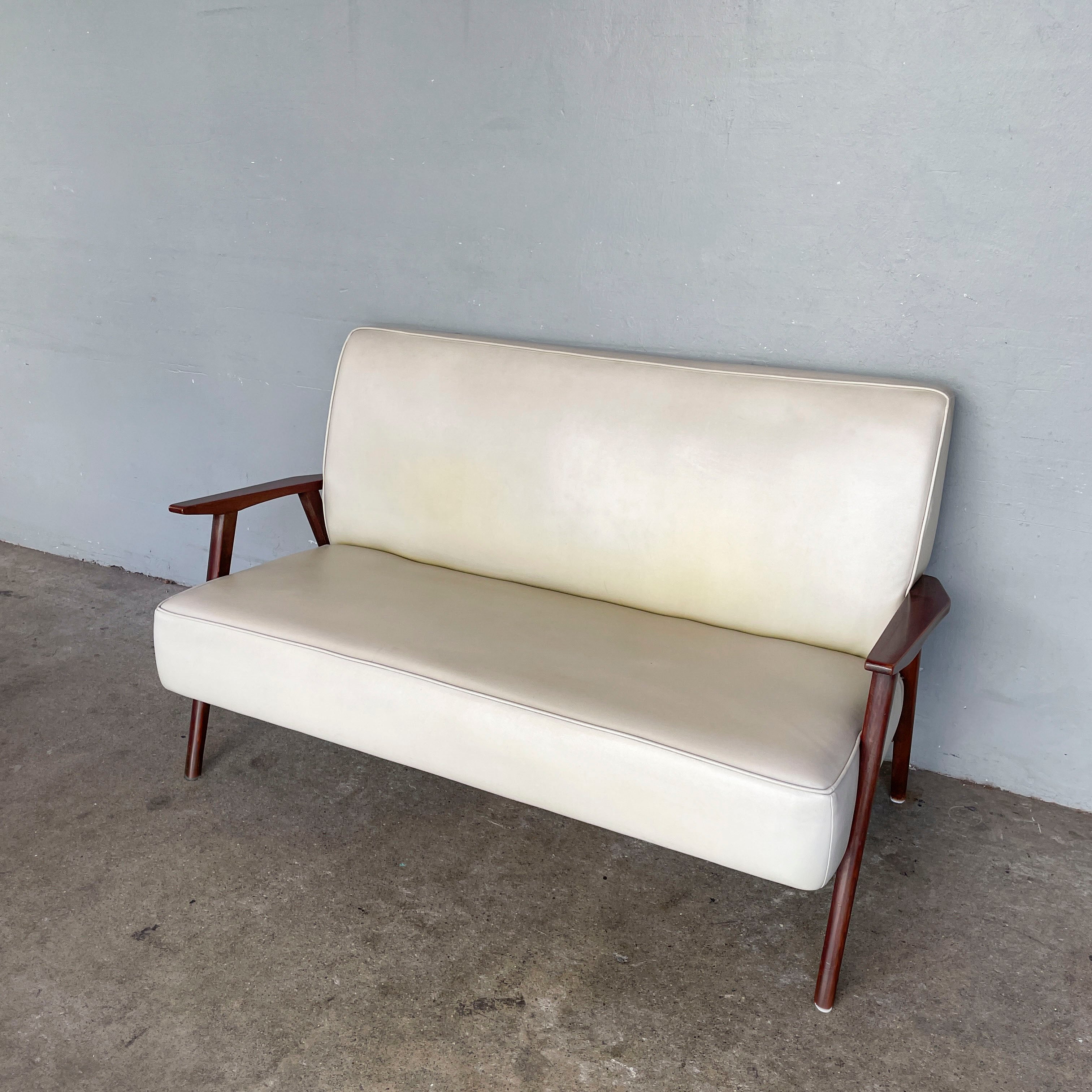 Vintage Light Grey "K-Leg" Sofa