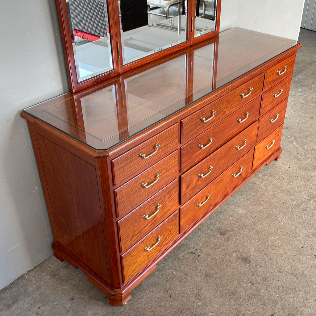 Rosewood Dresser with Tri-Fold Mirror
