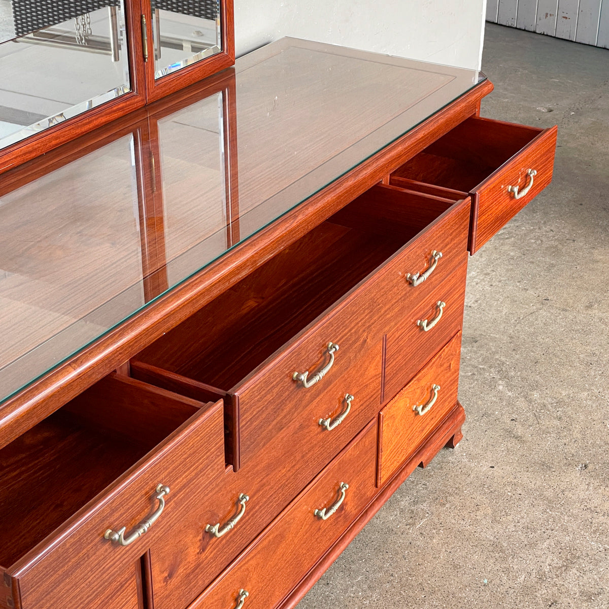 Rosewood Dresser with Tri-Fold Mirror