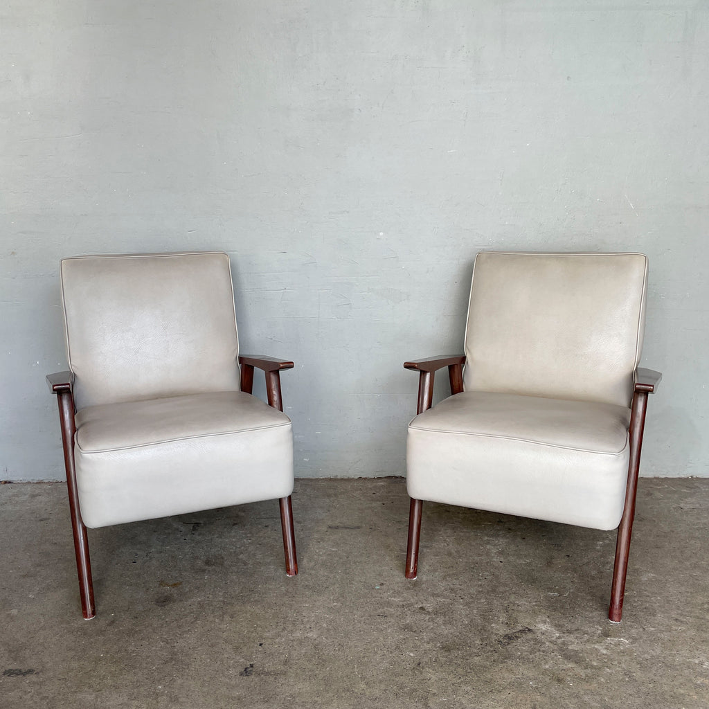 Vintage Light Grey "K-Leg" Armchair