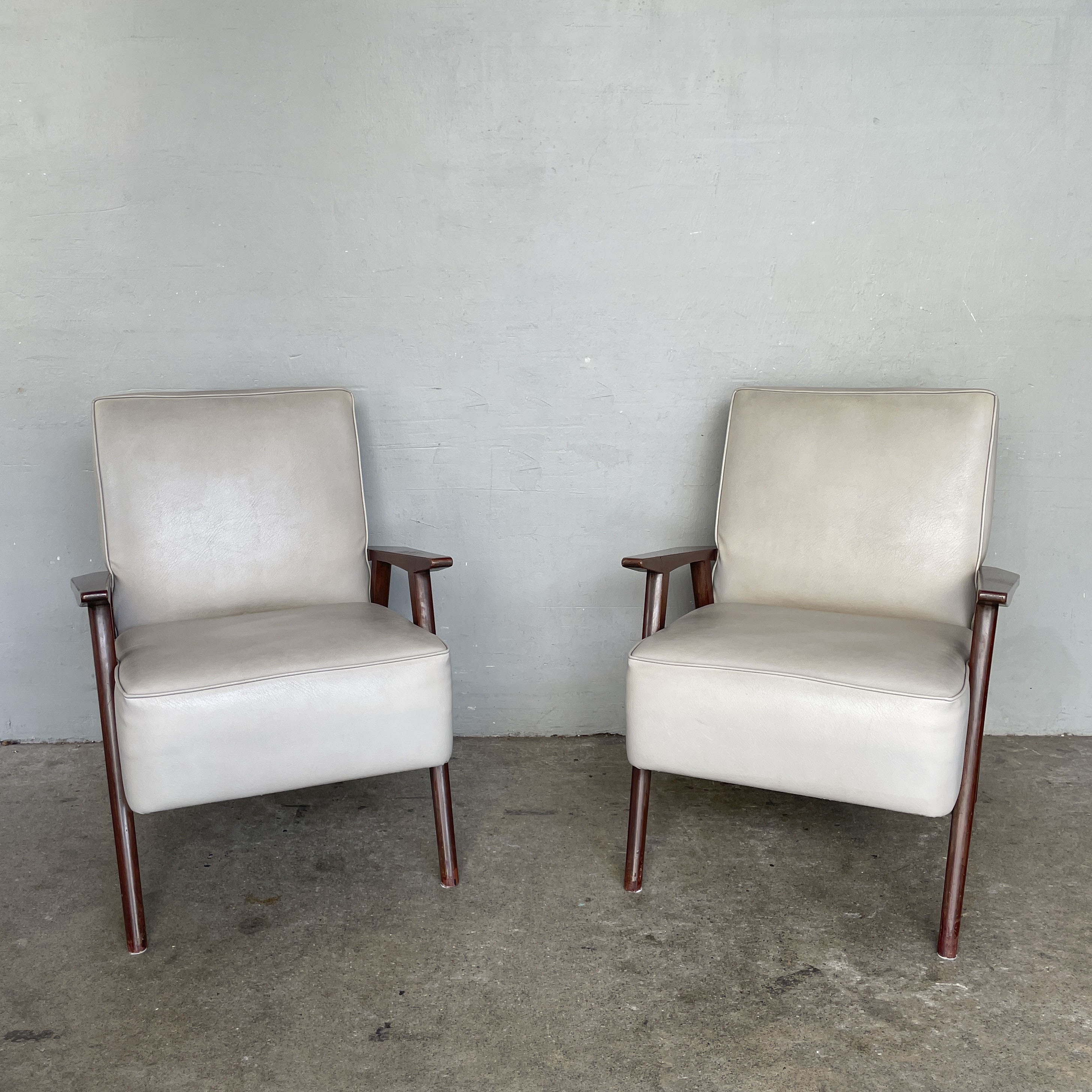 Vintage Light Grey "K-Leg" Armchair