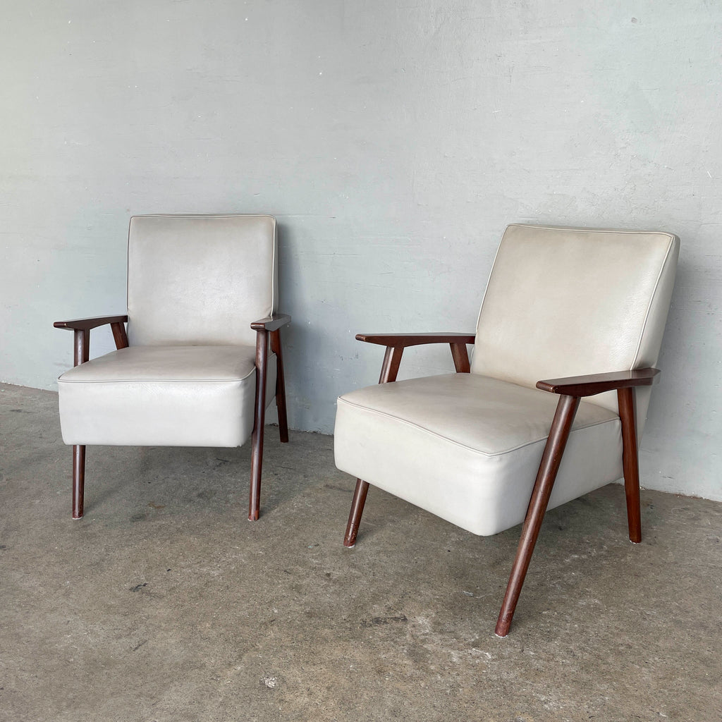 Vintage Light Grey "K-Leg" Armchair