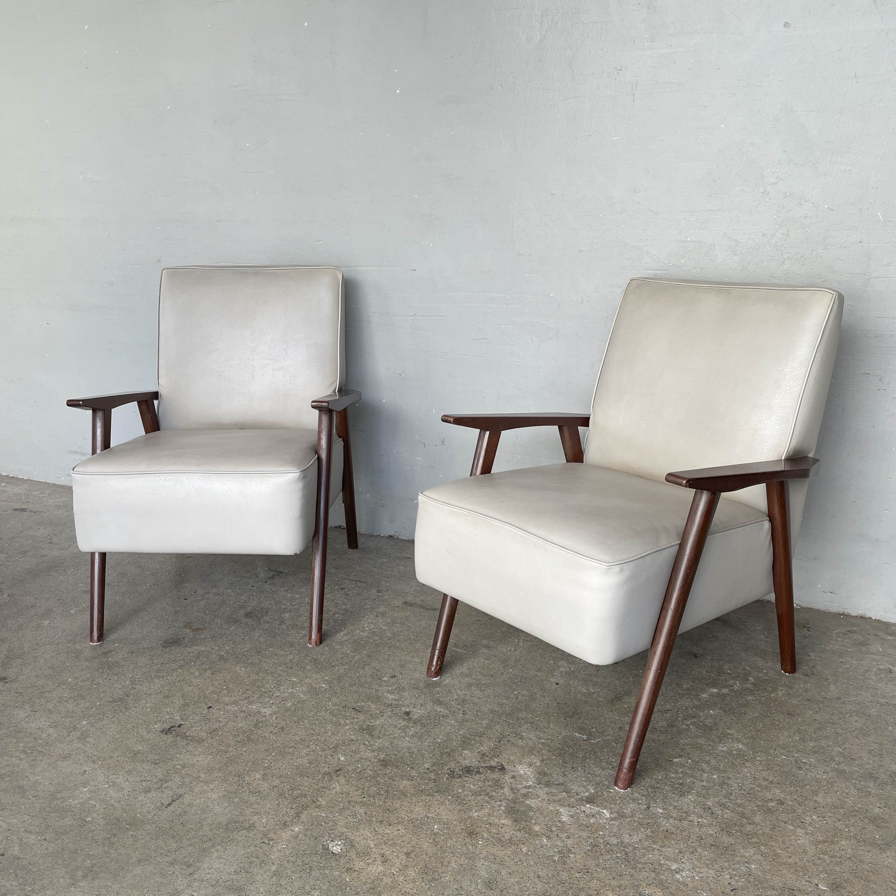 Vintage Light Grey "K-Leg" Armchair