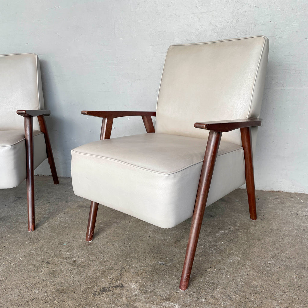 Vintage Light Grey "K-Leg" Armchair
