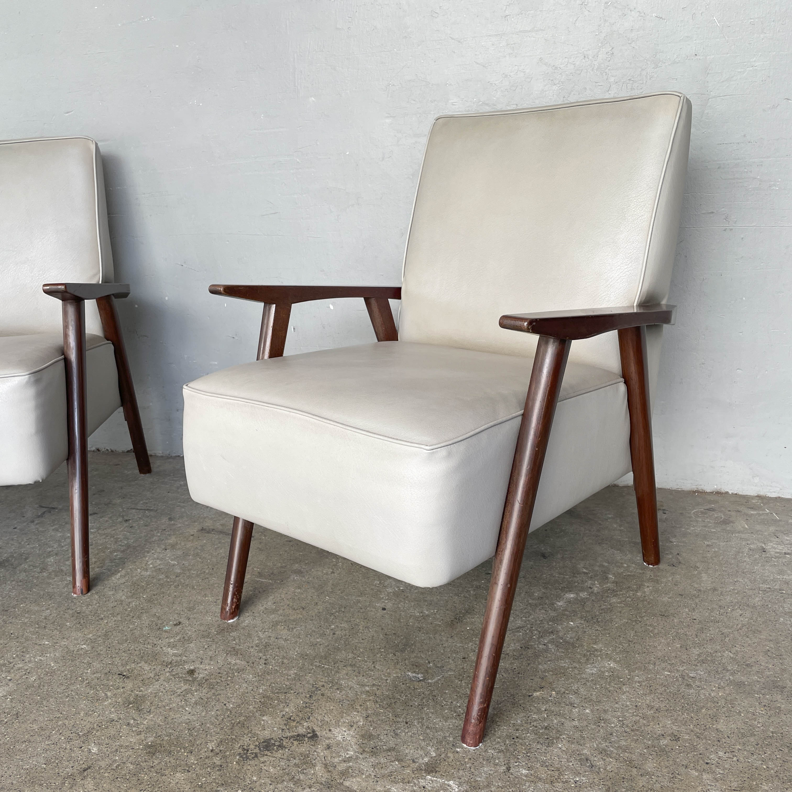 Vintage Light Grey "K-Leg" Armchair
