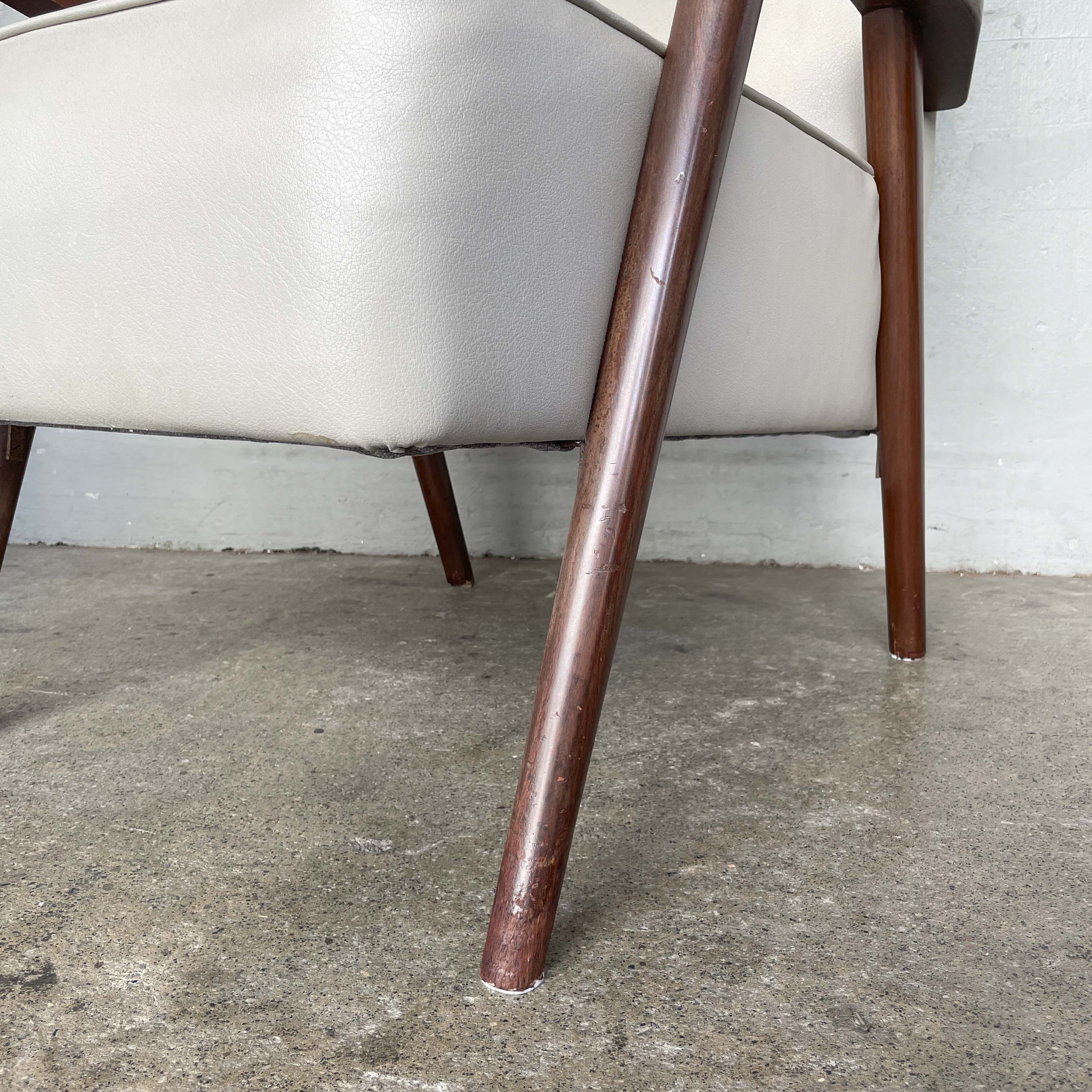 Vintage Light Grey "K-Leg" Armchair