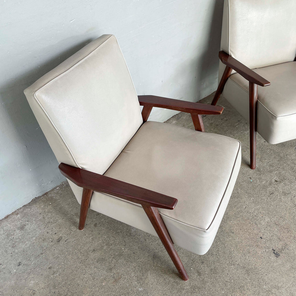 Vintage Light Grey "K-Leg" Armchair