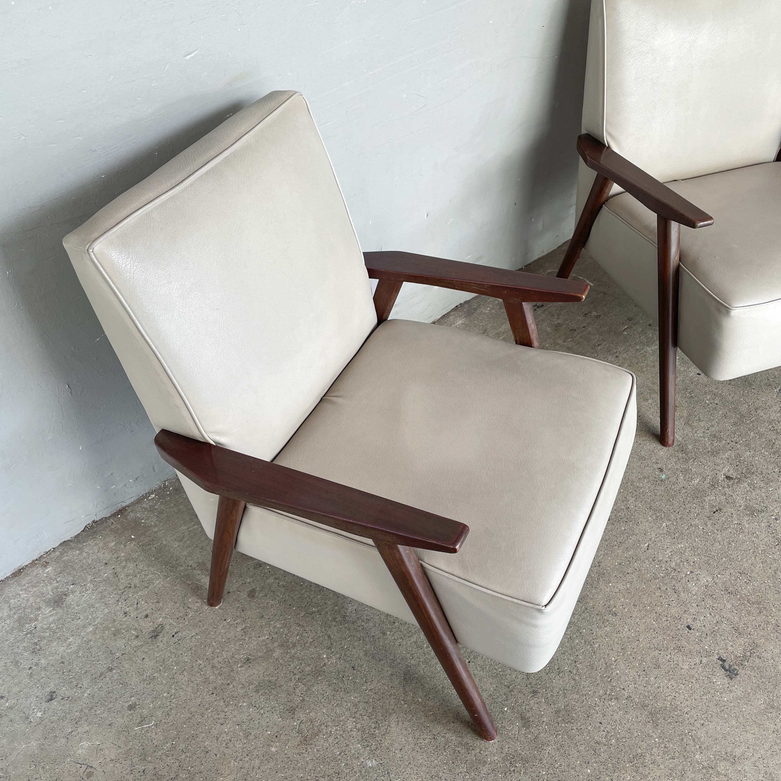 Vintage Light Grey "K-Leg" Armchair