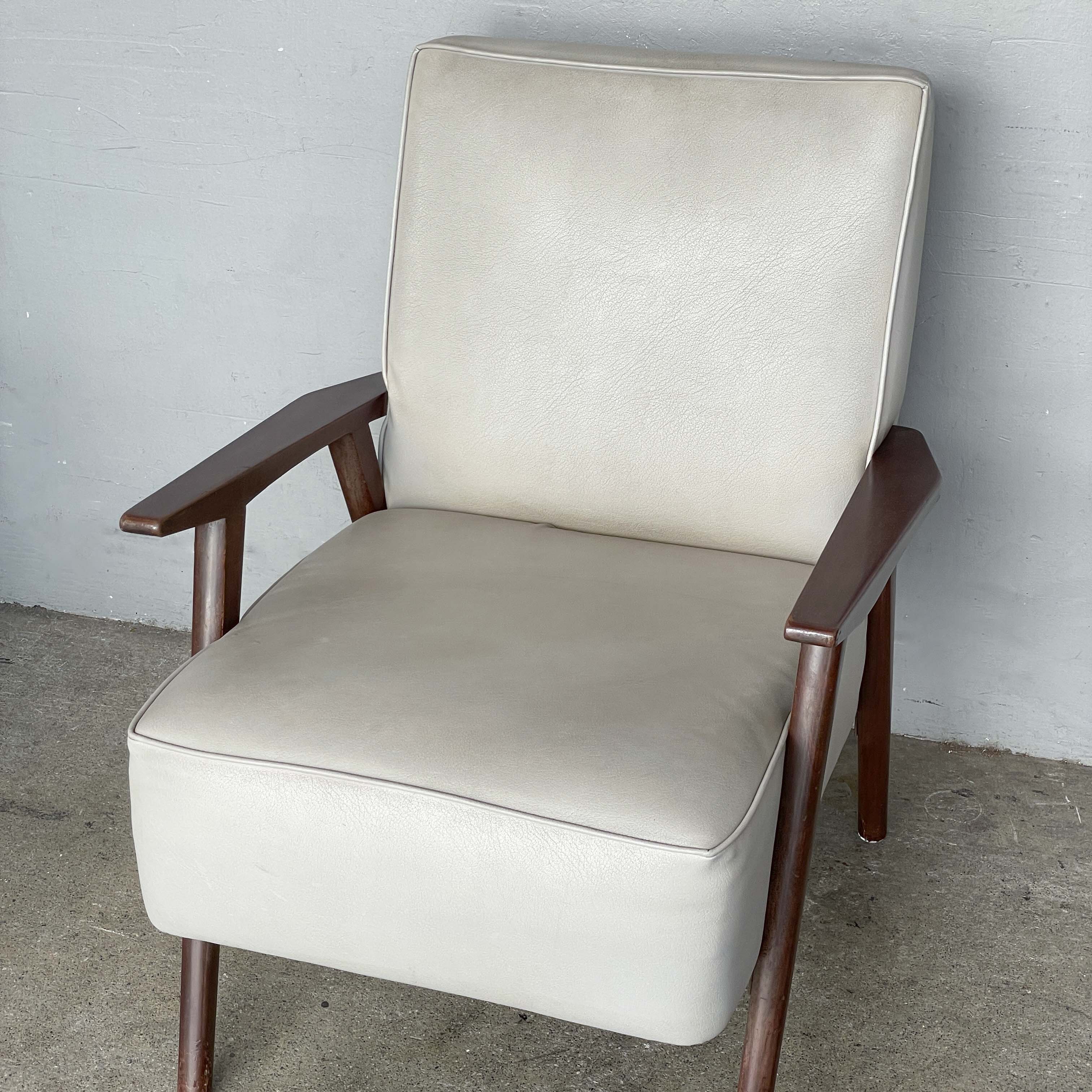 Vintage Light Grey "K-Leg" Armchair