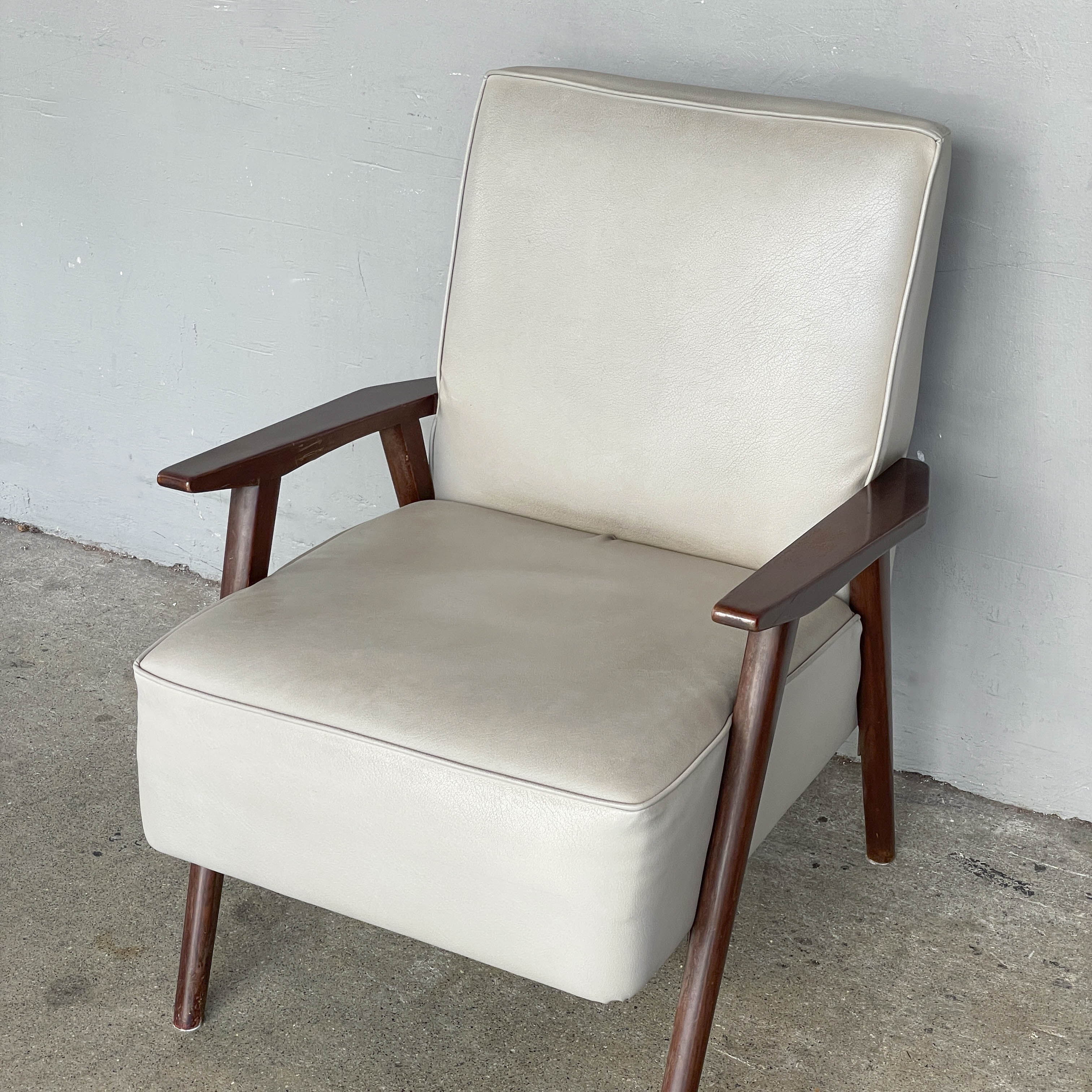 Vintage Light Grey "K-Leg" Armchair