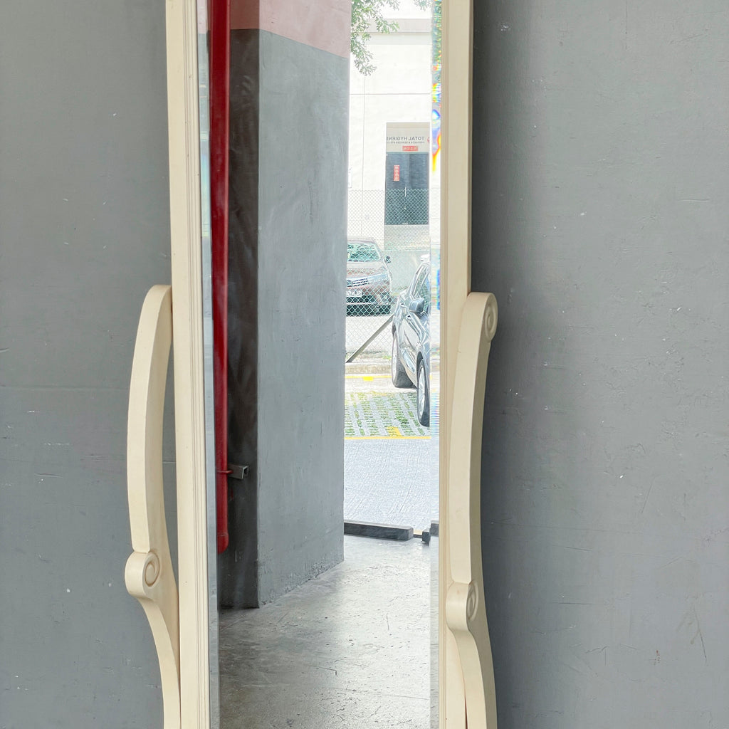 Off-White Arched Cheval Mirror
