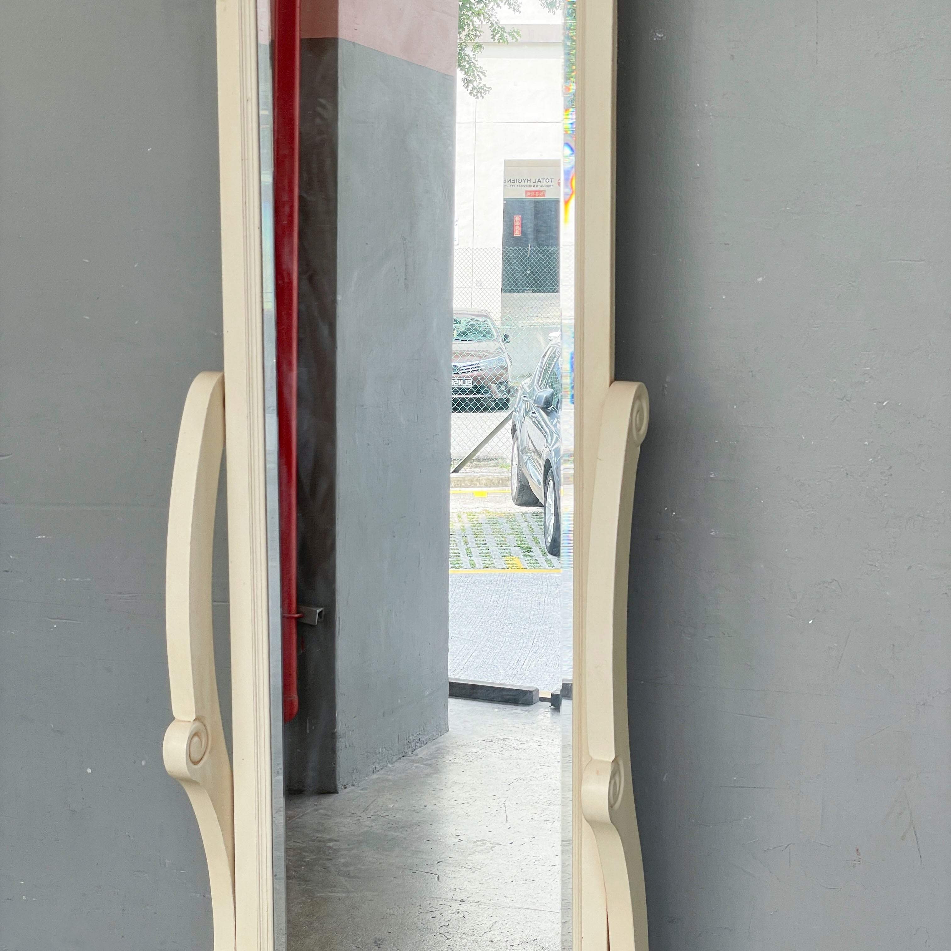 Off-White Arched Cheval Mirror