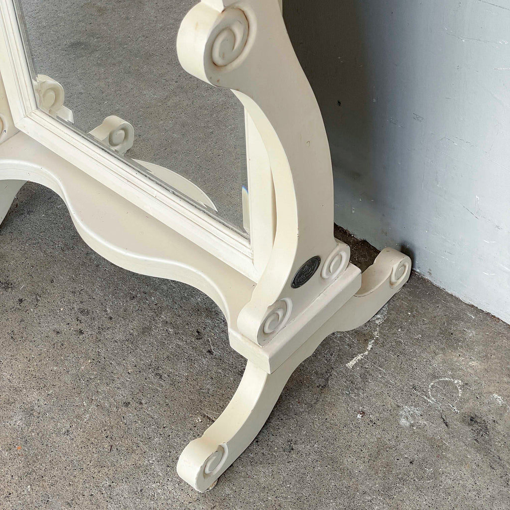 Off-White Arched Cheval Mirror