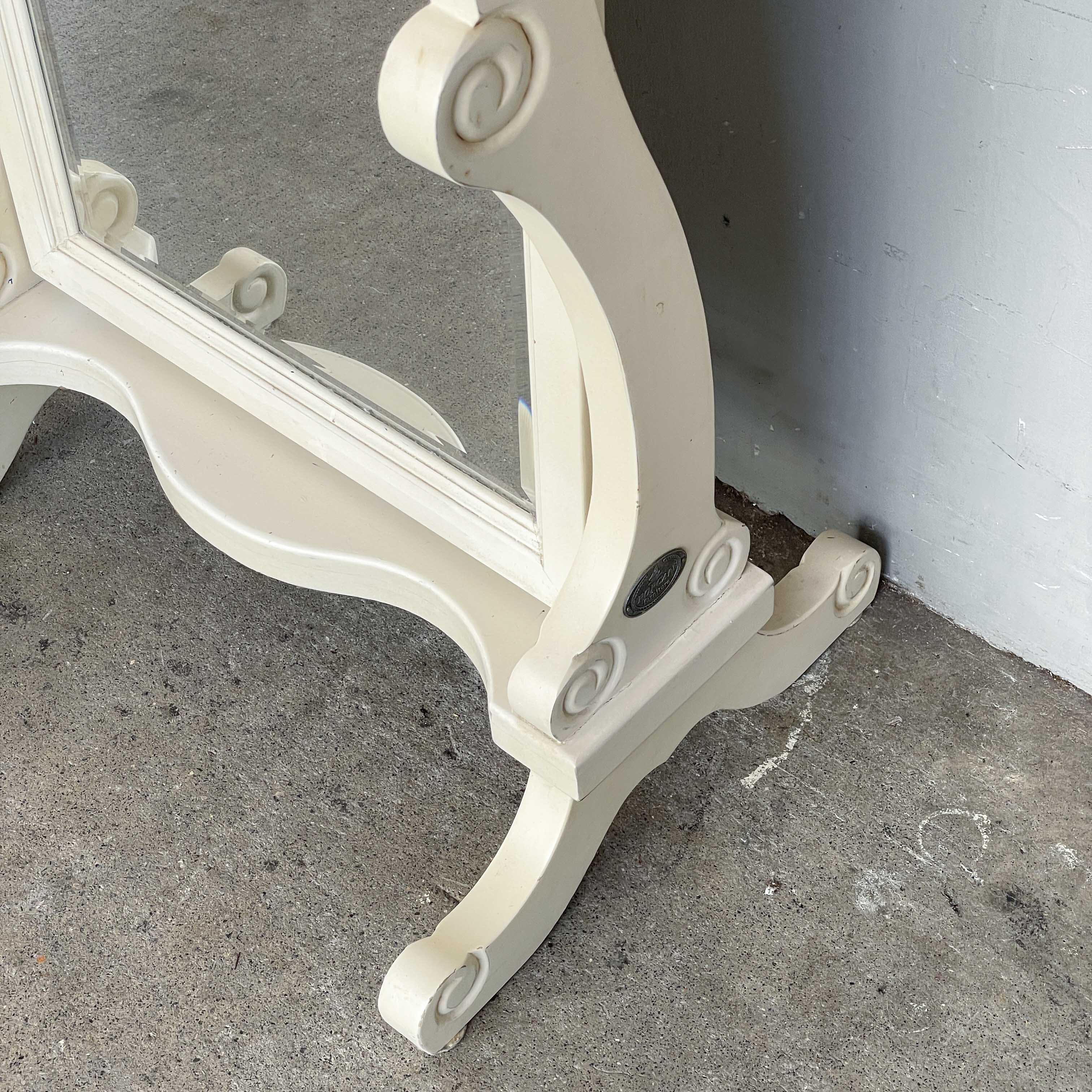Off-White Arched Cheval Mirror