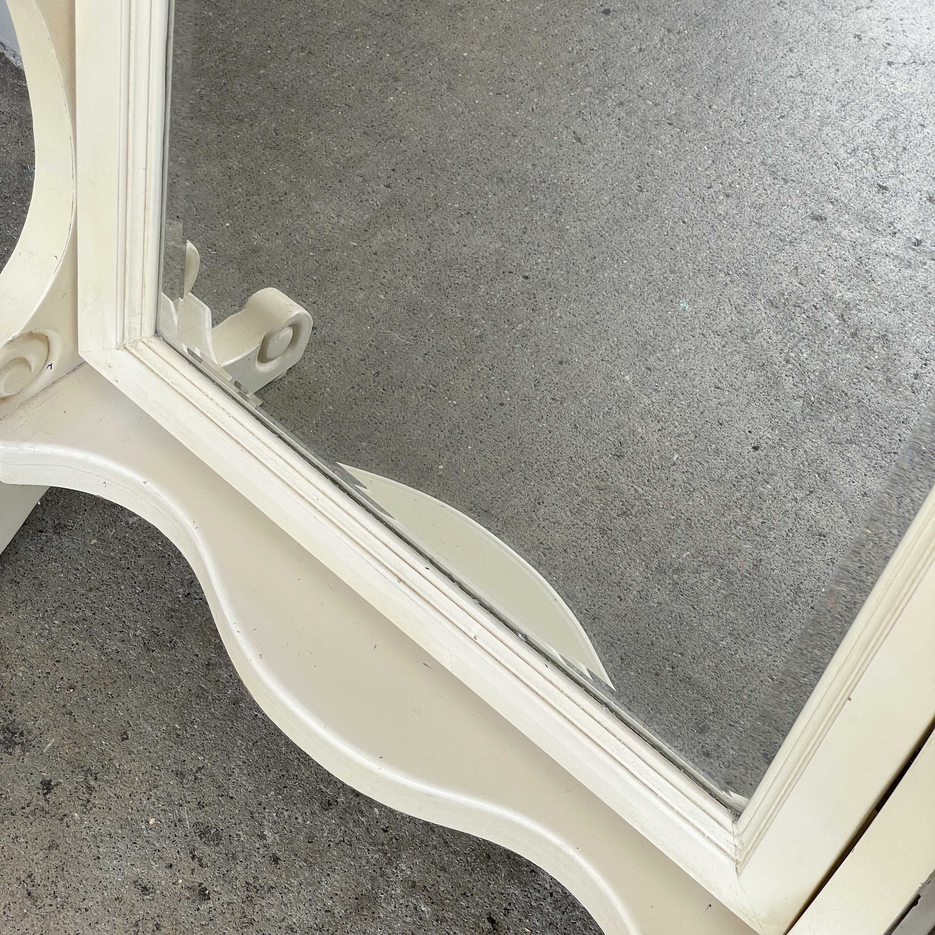 Off-White Arched Cheval Mirror
