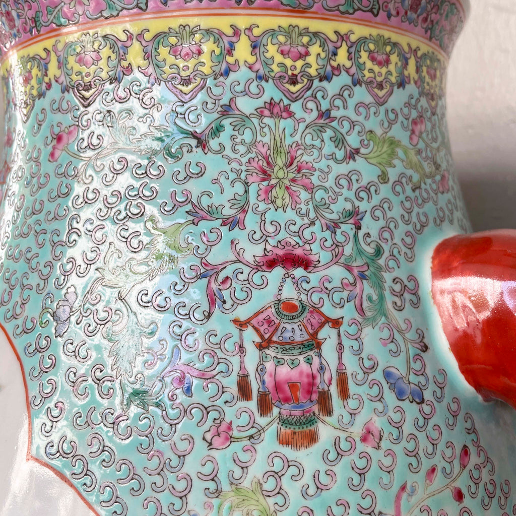 Chinese Porcelain Baluster Vase with "Elephant" Handles