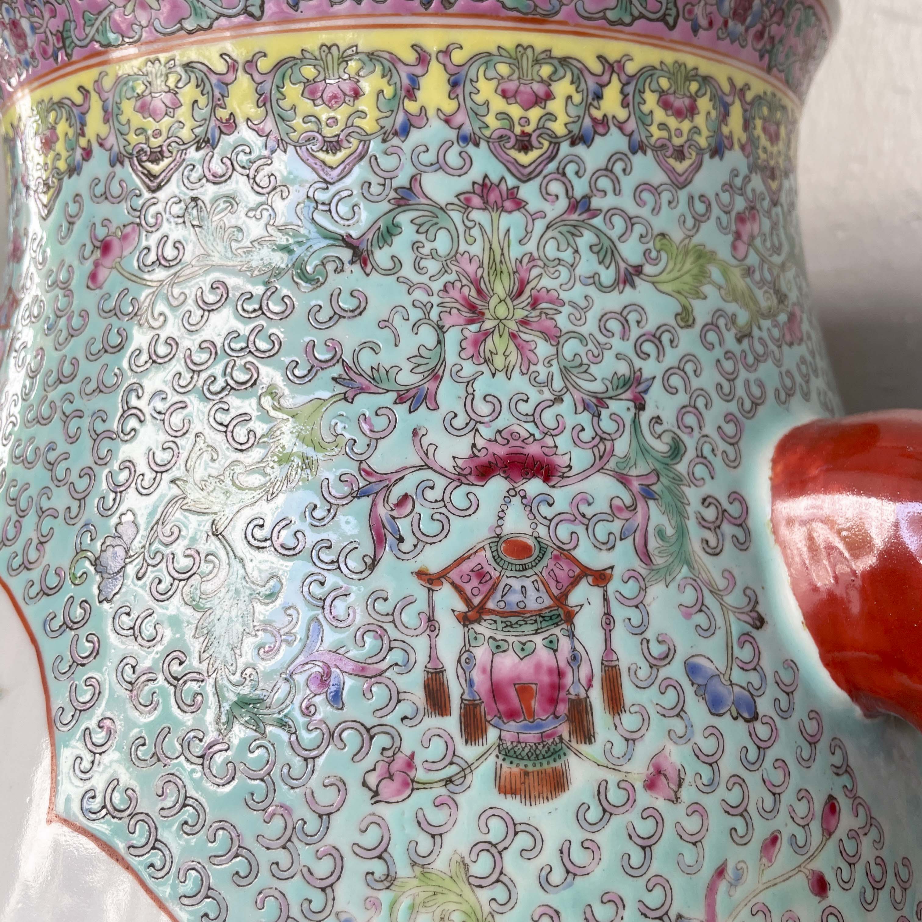 Chinese Porcelain Baluster Vase with "Elephant" Handles