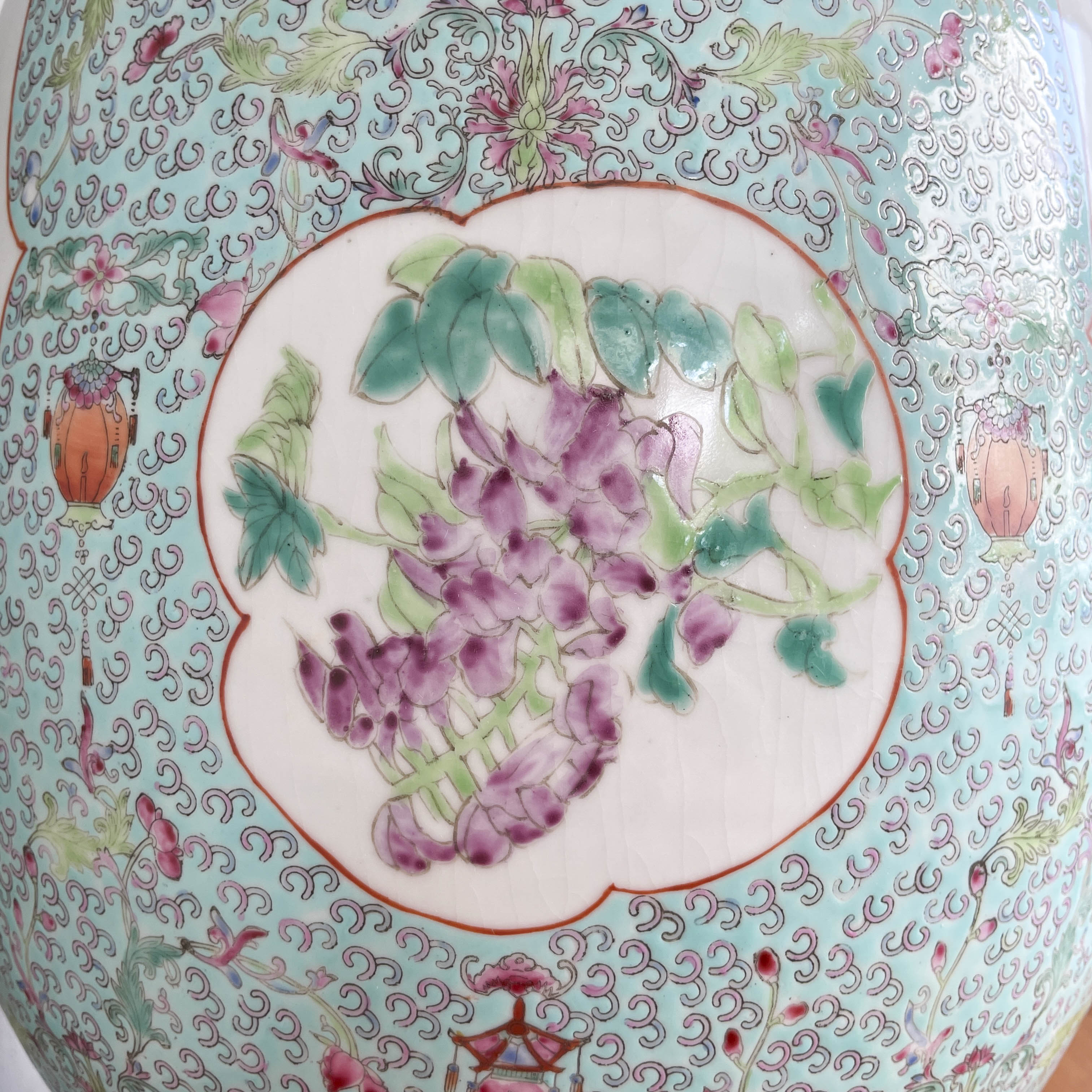 Chinese Porcelain Baluster Vase with "Elephant" Handles