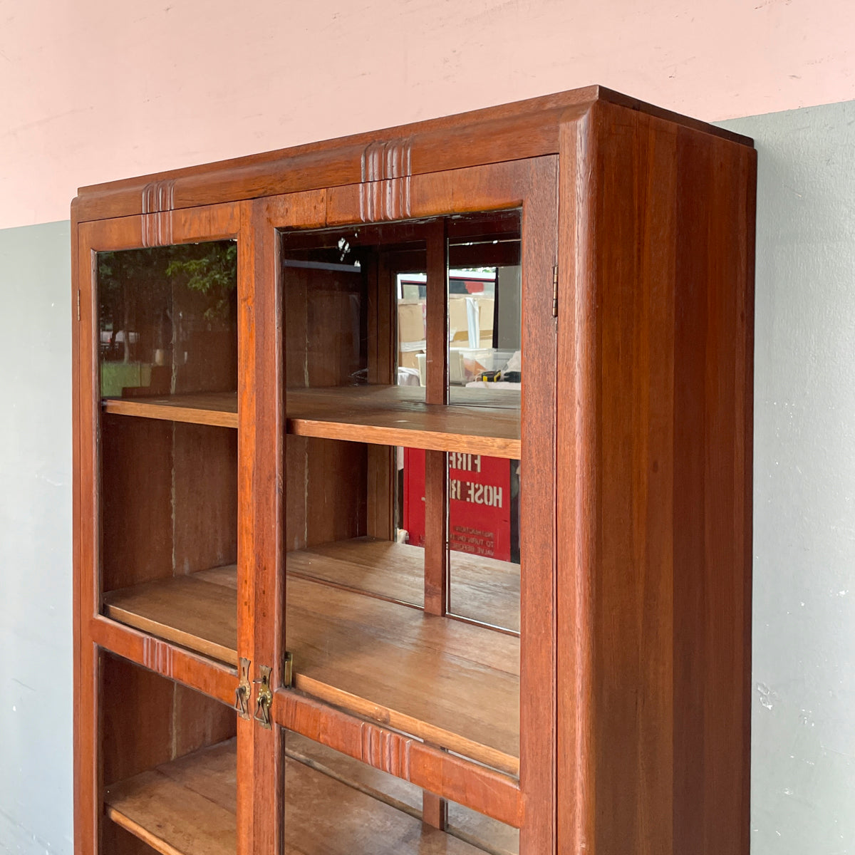 Vintage Display Cabinet with Mirrored Backing