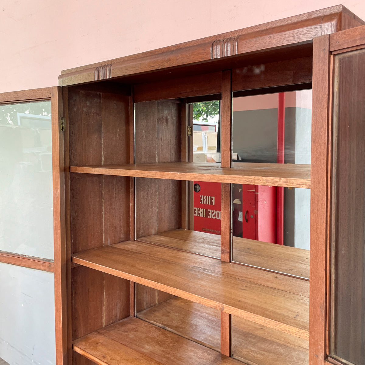 Vintage Display Cabinet with Mirrored Backing