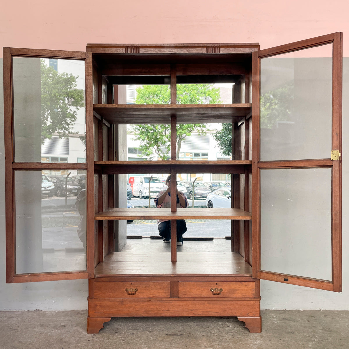 Vintage Display Cabinet with Mirrored Backing