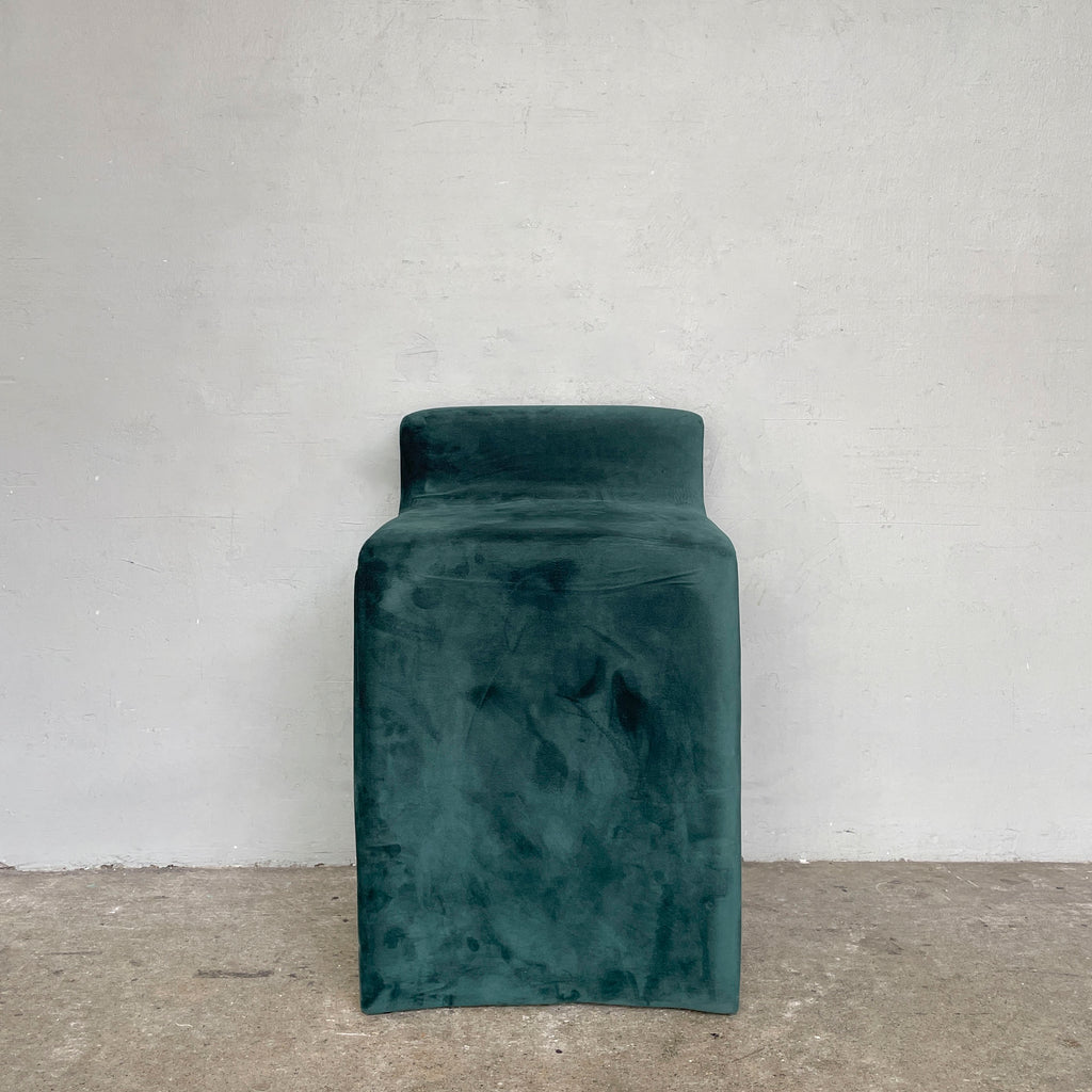 Green Velvet Counter Stool