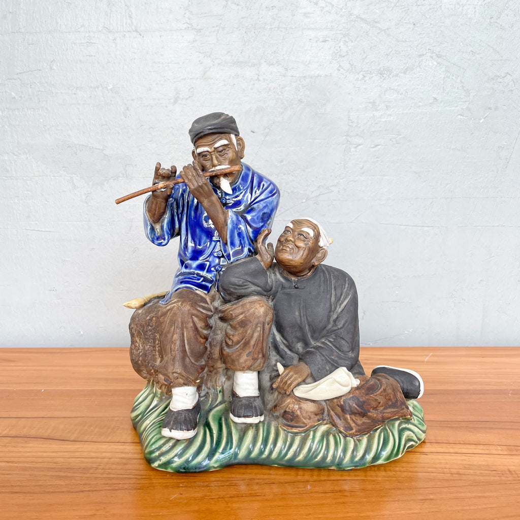 Vintage Shiwan Musical Couple Ceramic Figurine
