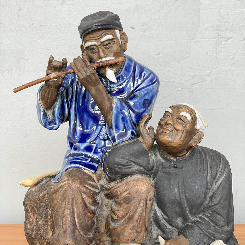 Vintage Shiwan Musical Couple Ceramic Figurine