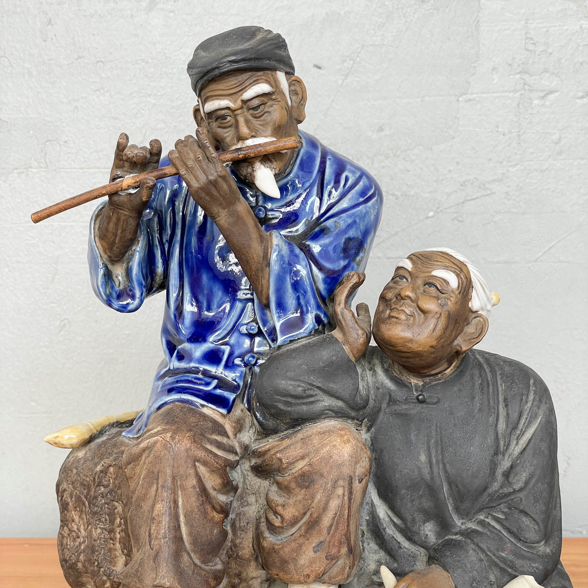 Vintage Shiwan Musical Couple Ceramic Figurine