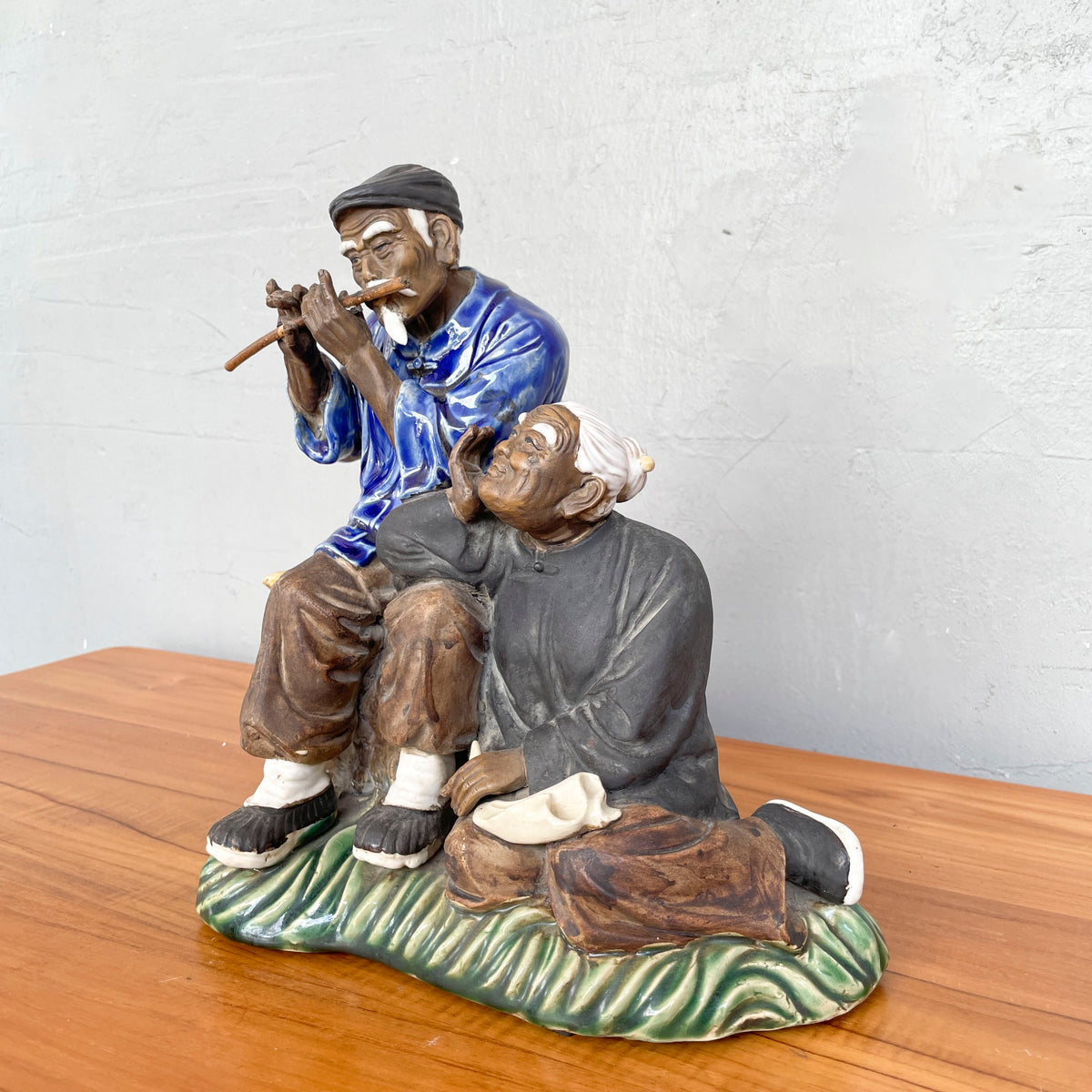 Vintage Shiwan Musical Couple Ceramic Figurine
