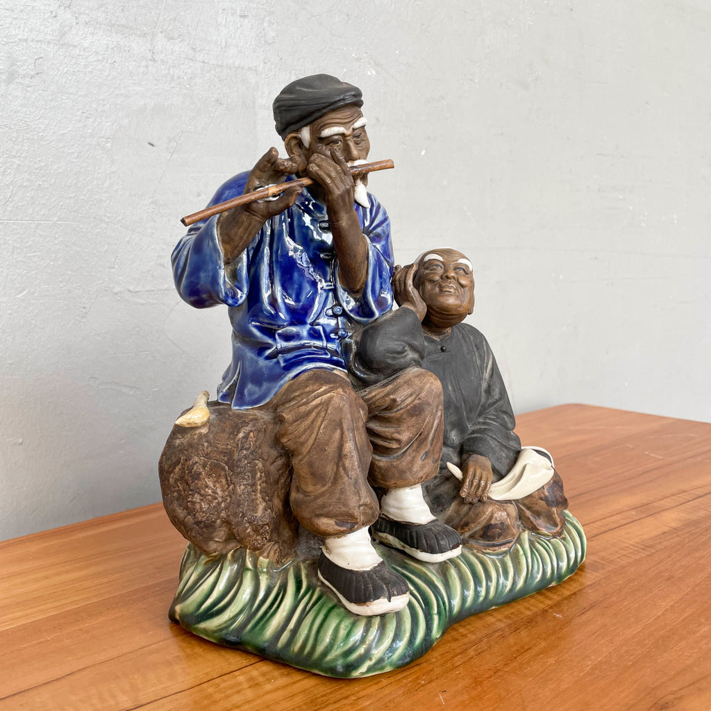 Vintage Shiwan Musical Couple Ceramic Figurine
