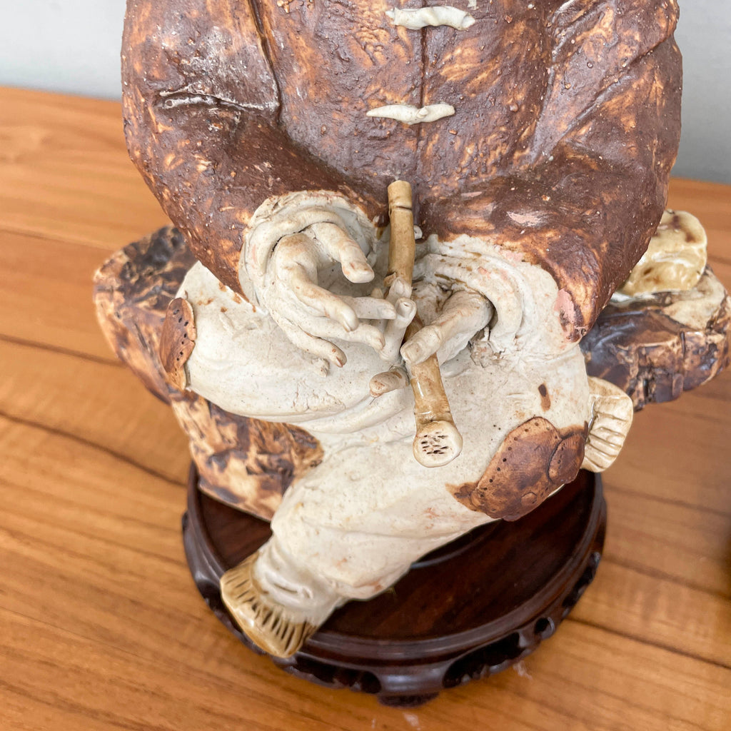 Rustic Elderly Couple Ceramic Figurines