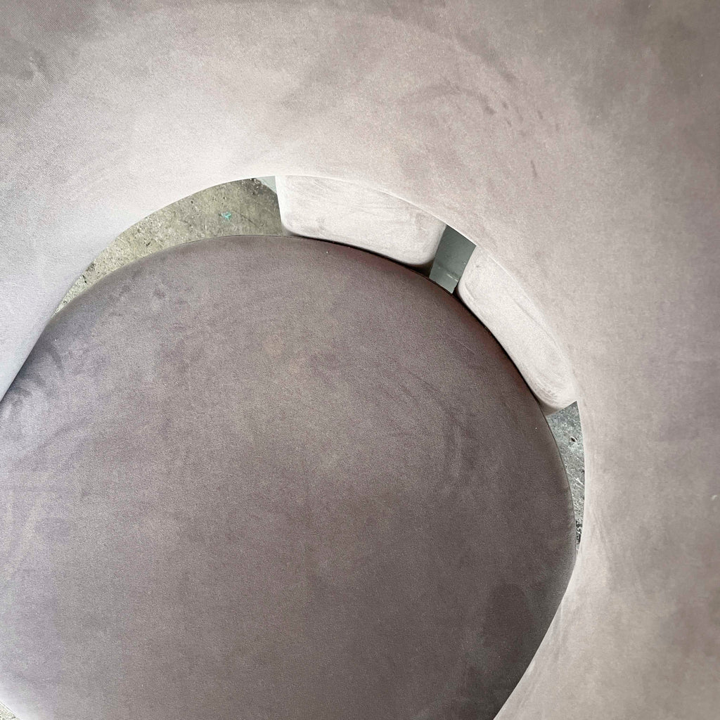 Grey Rounded Velvet Lounge Chair