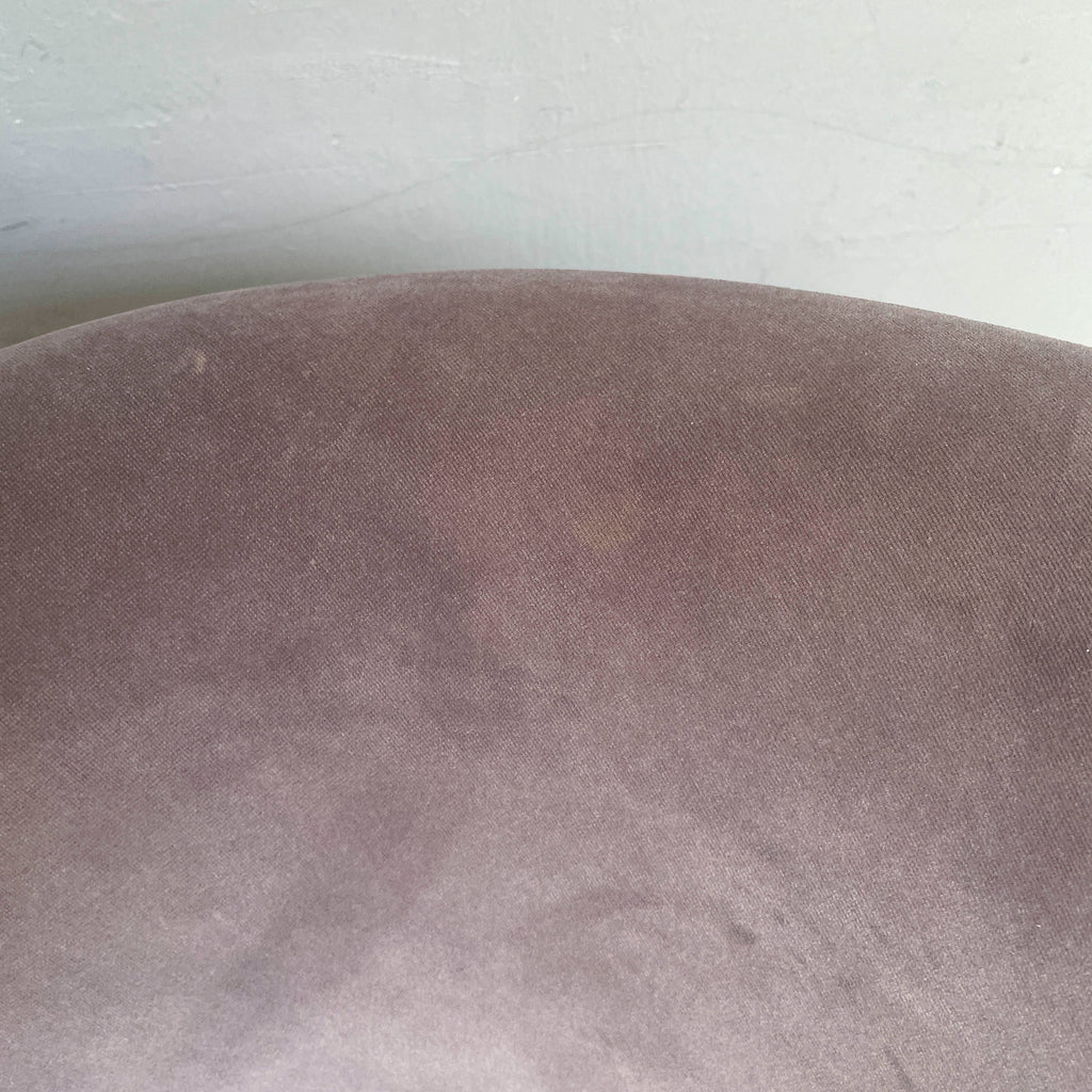 Grey Rounded Velvet Lounge Chair