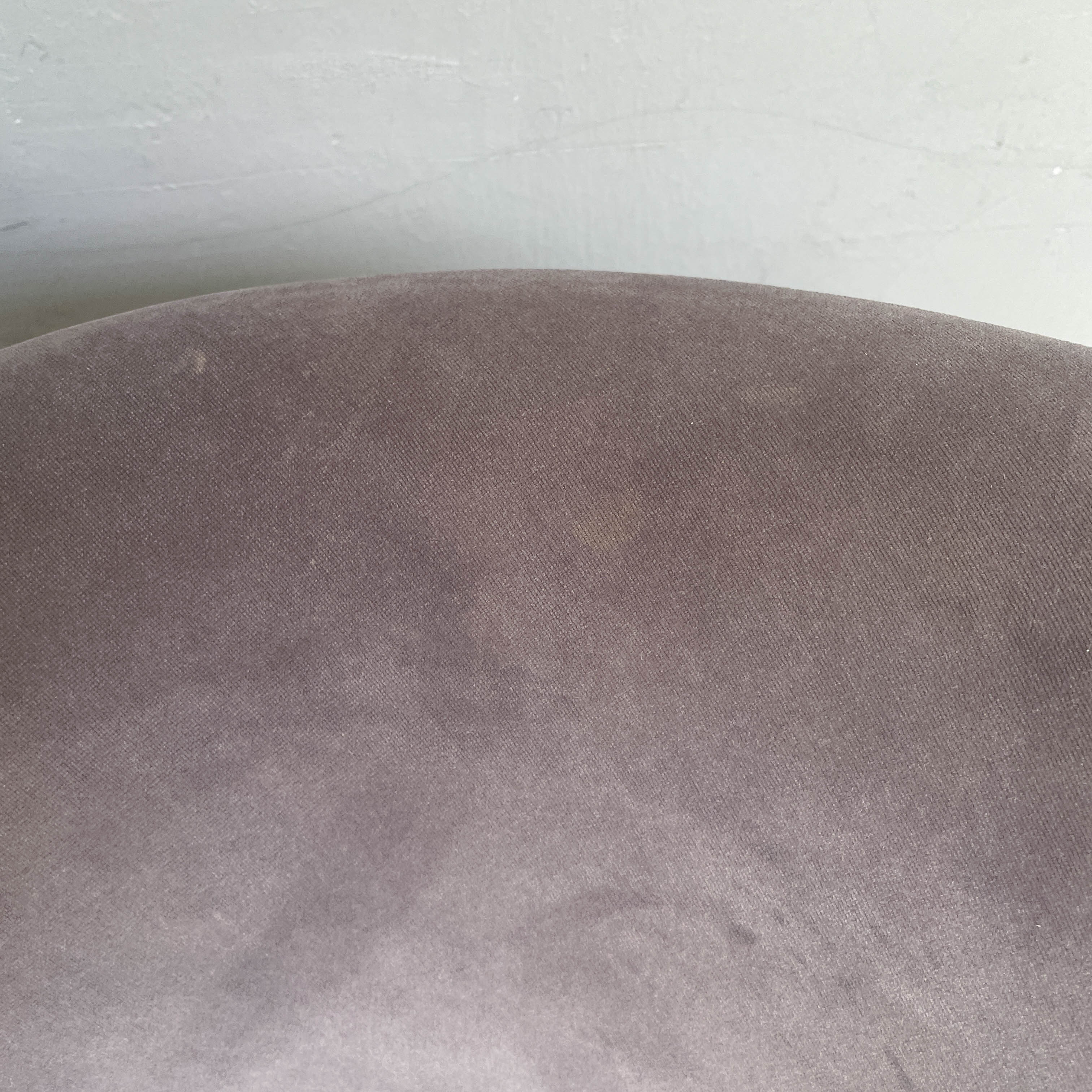Grey Rounded Velvet Lounge Chair