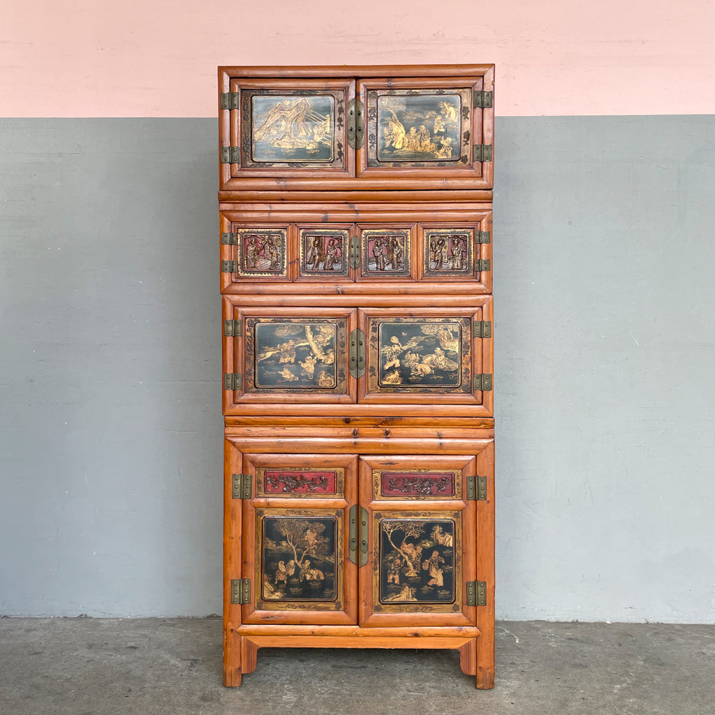 Chinese Elm Stackable Storage Chest/Cabinet
