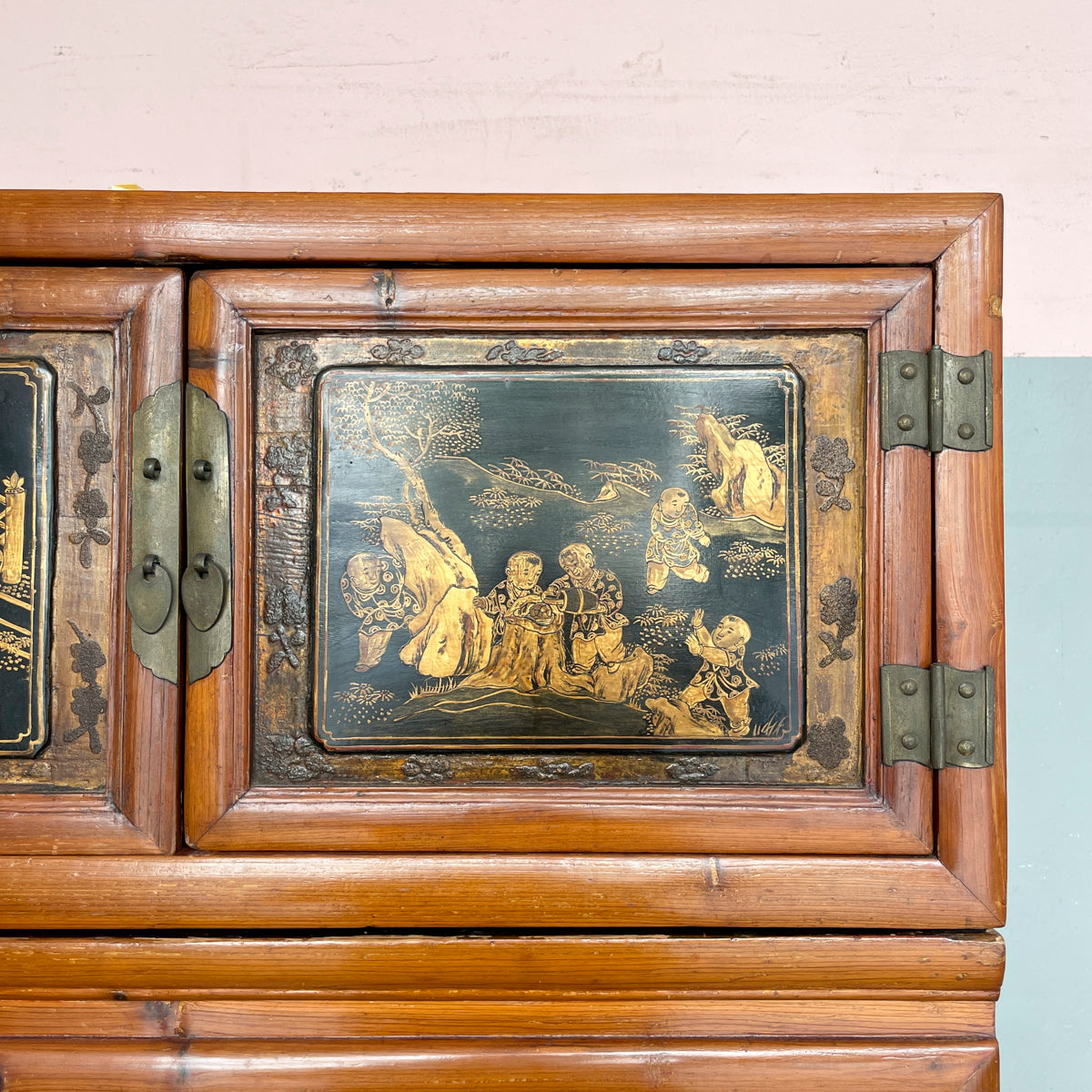 Chinese Elm Stackable Storage Chest/Cabinet