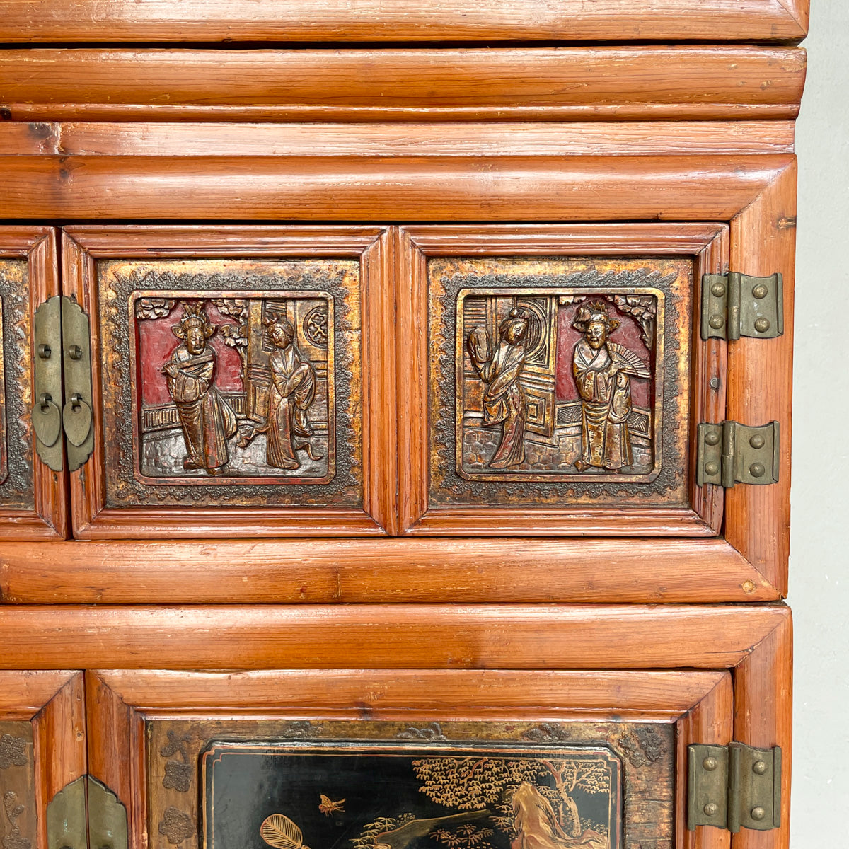 Chinese Elm Stackable Storage Chest/Cabinet