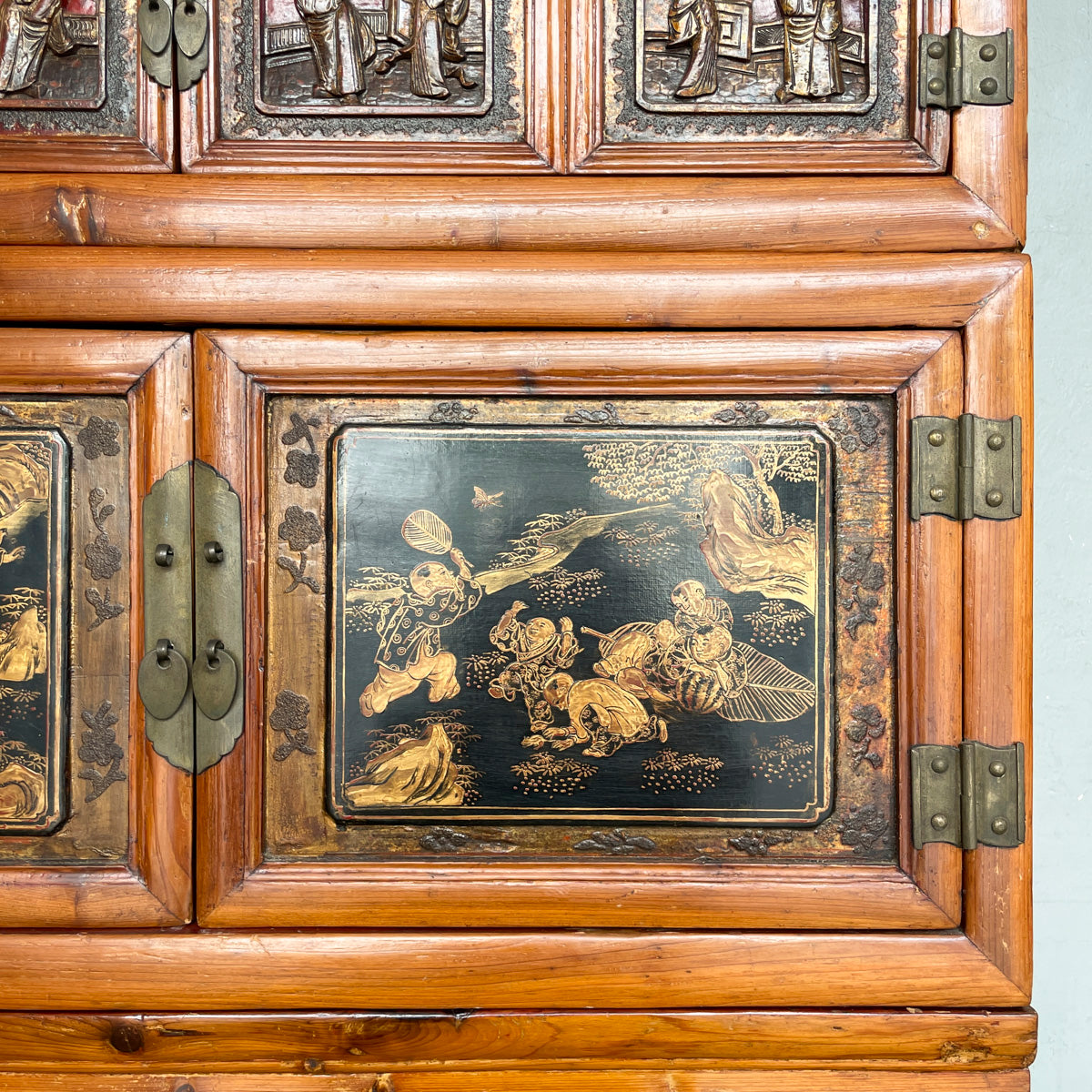 Chinese Elm Stackable Storage Chest/Cabinet