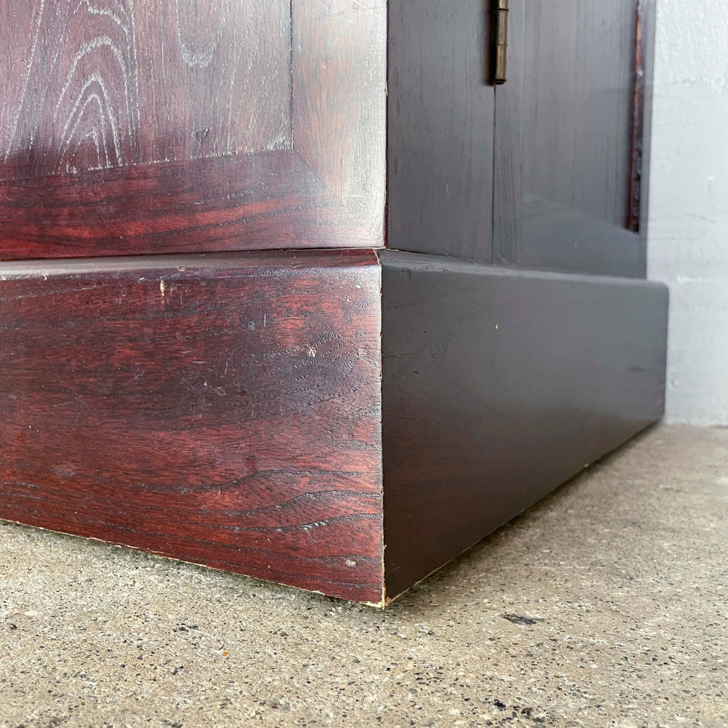 Elm Bar Cabinet with Rattan Top