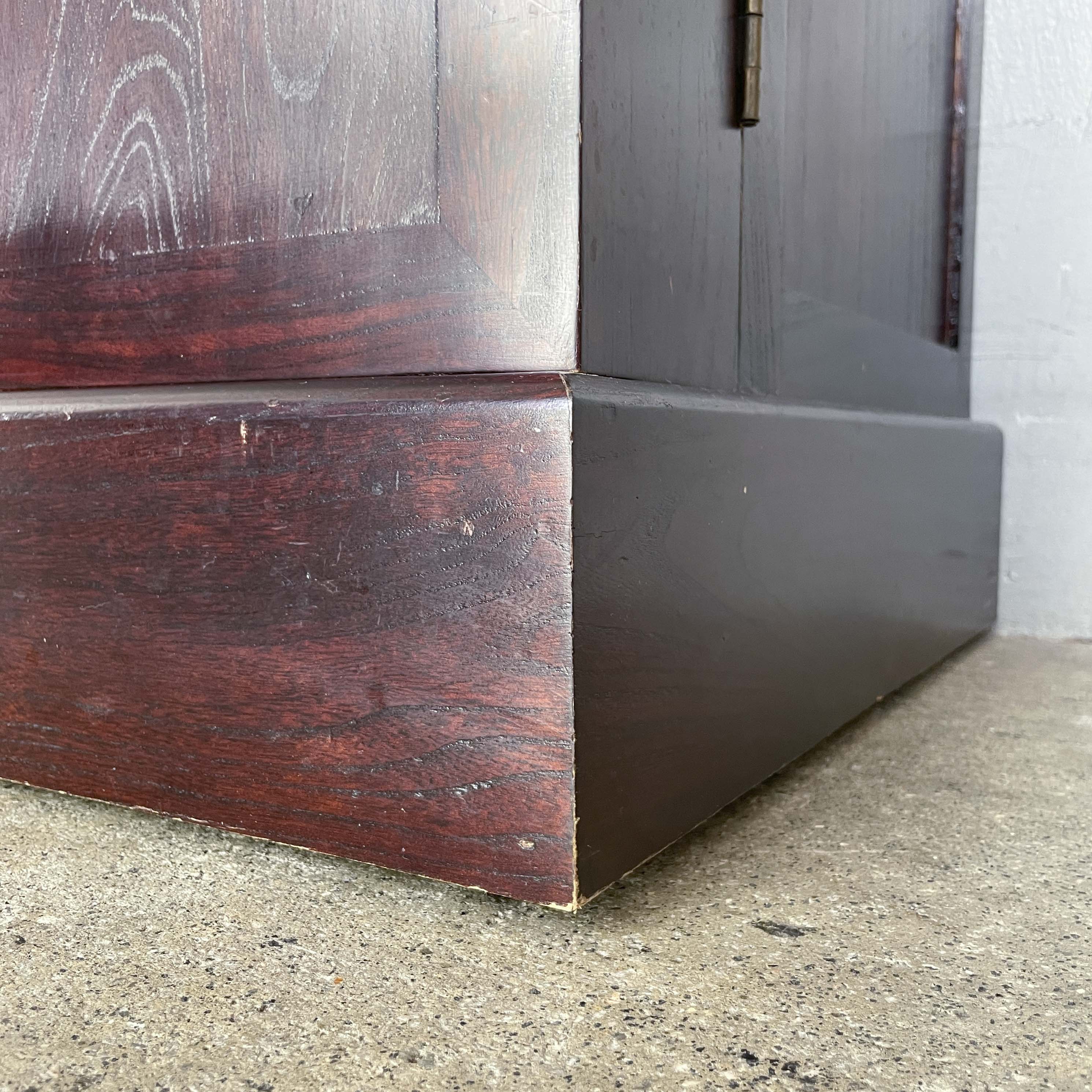 Elm Bar Cabinet with Rattan Top