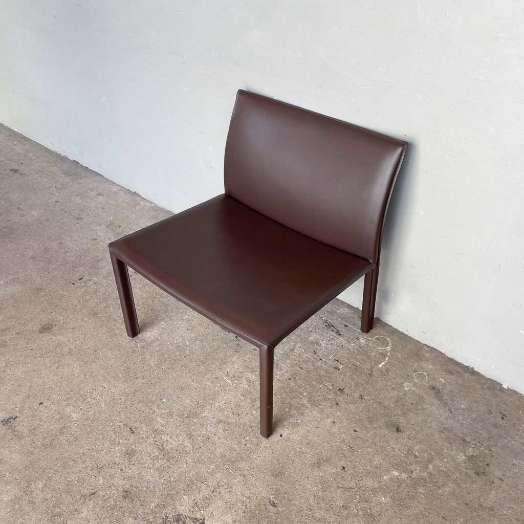Dark Brown Leather Lounge Chair