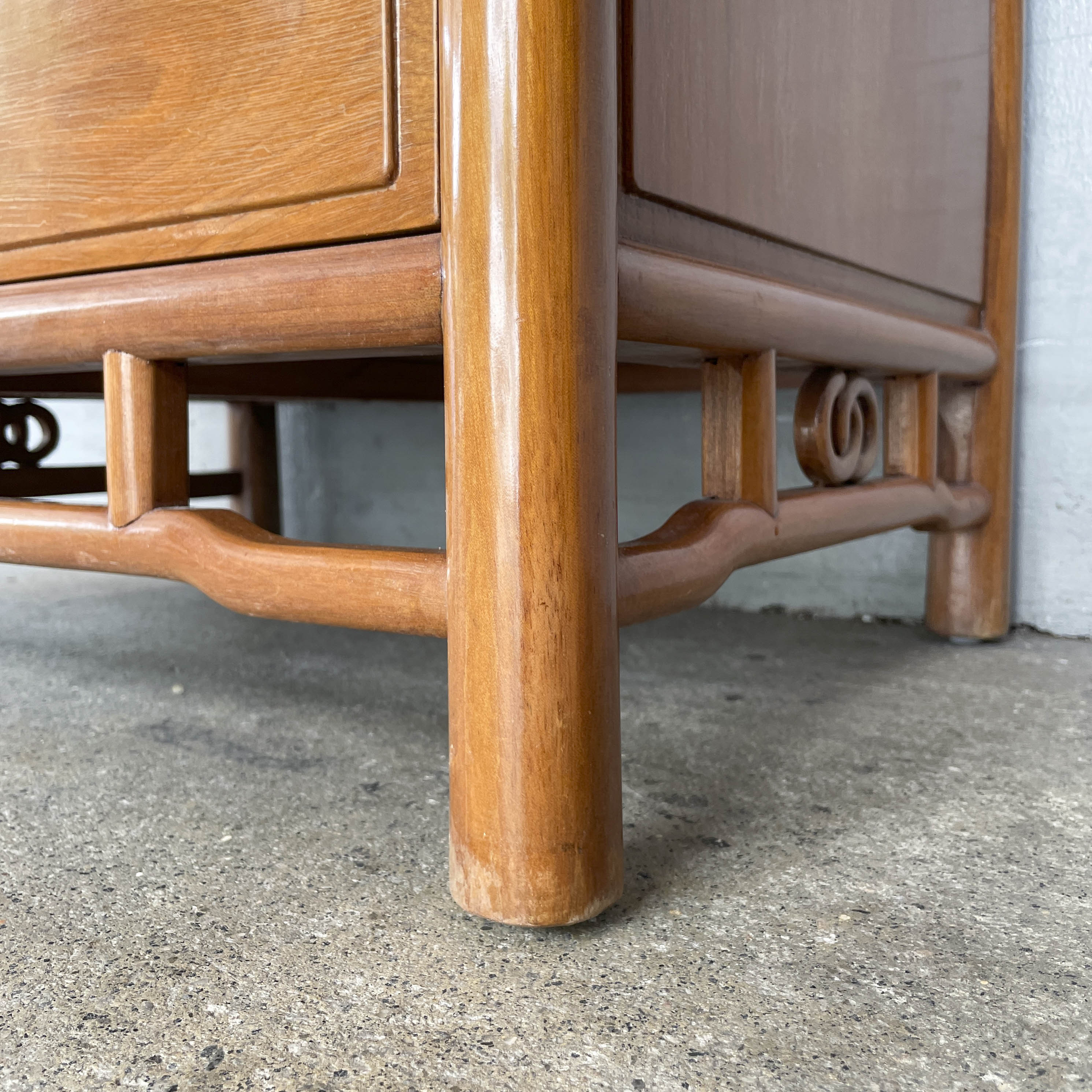 Vintage Elm Side Table with Drawer